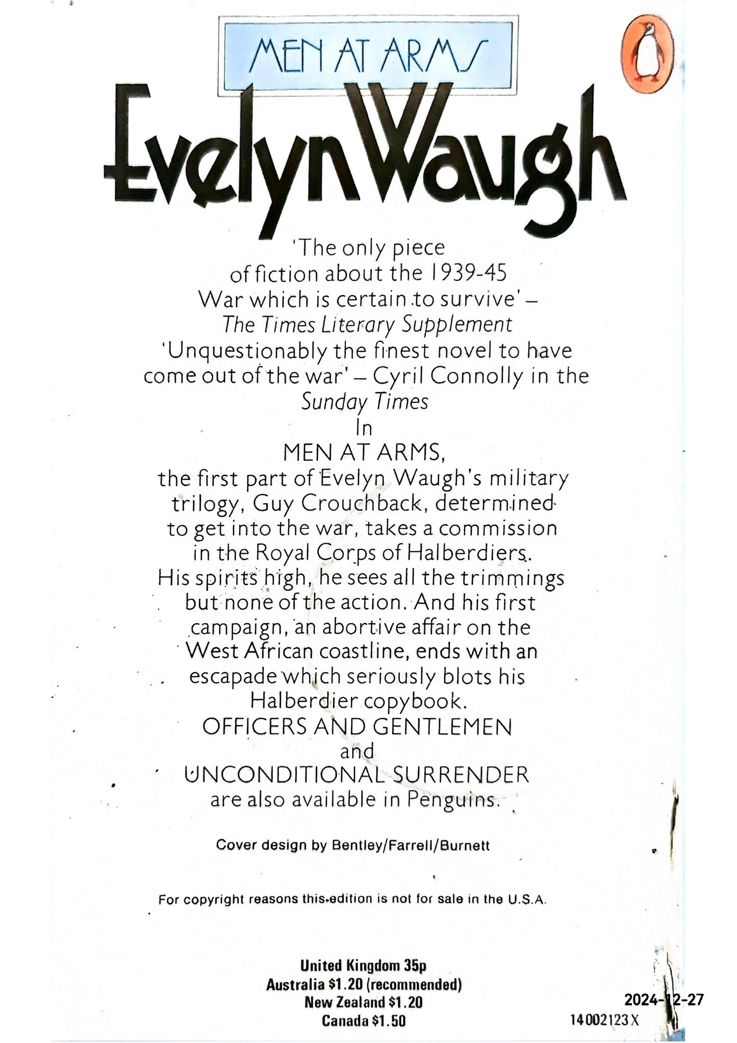 Men at Arms Paperback – January 1, 2000 by Evelyn Waugh (Author)