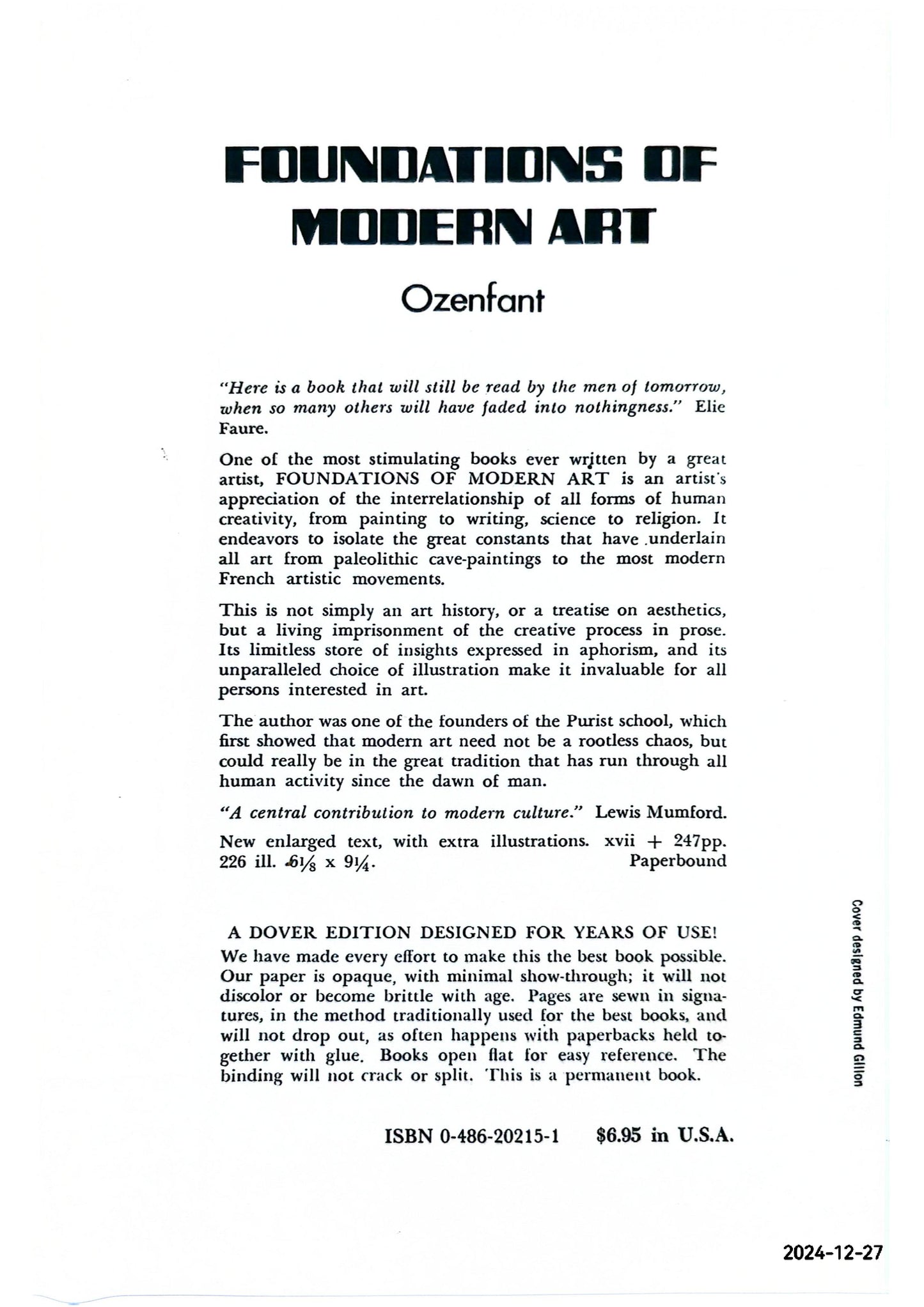 Foundations of modern art Paperback– January 1, 1952 by Amédée Ozenfant (Author)