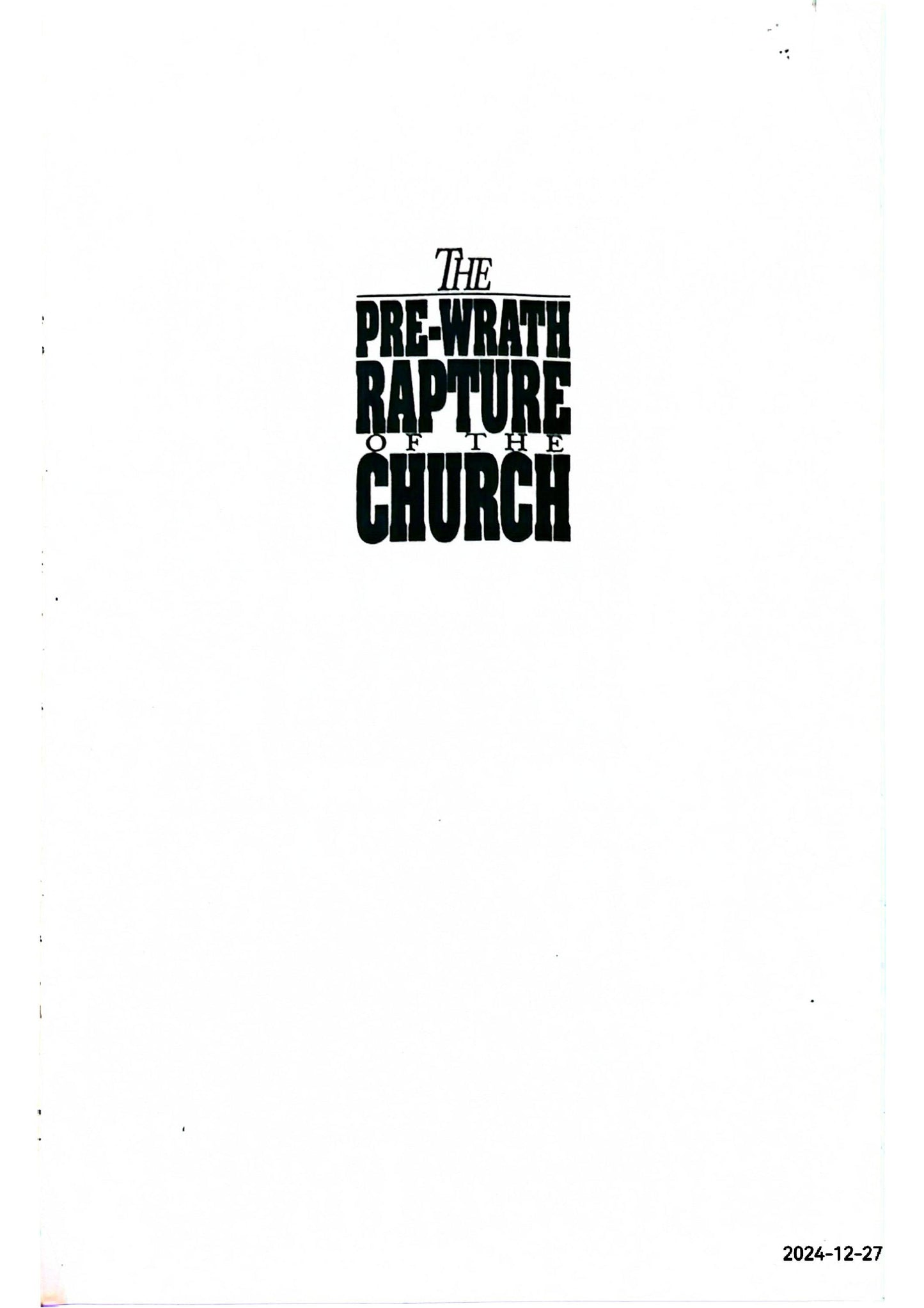 Prewrath Rapture of the Church Paperback – June 29, 1990 by Marvin Rosenthal (Author)