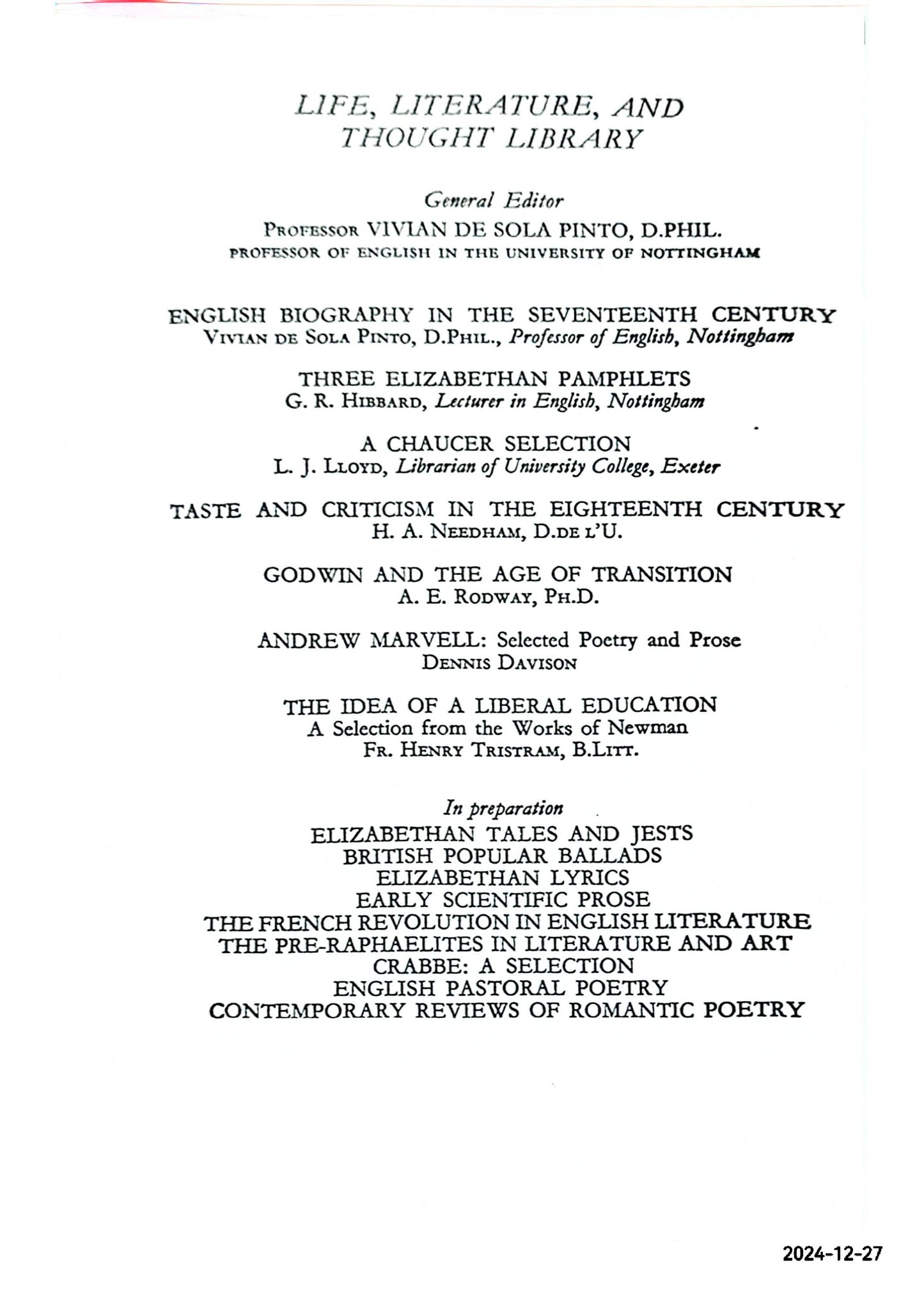 Taste and criticism in the eighteenth century;: A selection of texts illustrating the evolution of taste and the development of critical theory, (Select bibliographies reprint series) Unknown Binding – January 1, 1969 by H. A Needham (Author)