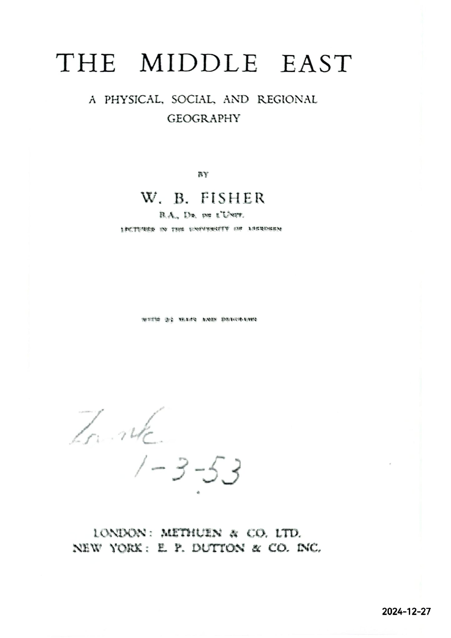 The Middle East: A physical, social and regional geography (Advanced Geographies) Hardcover – May 13, 1971 by William Bayne Fisher (Author)