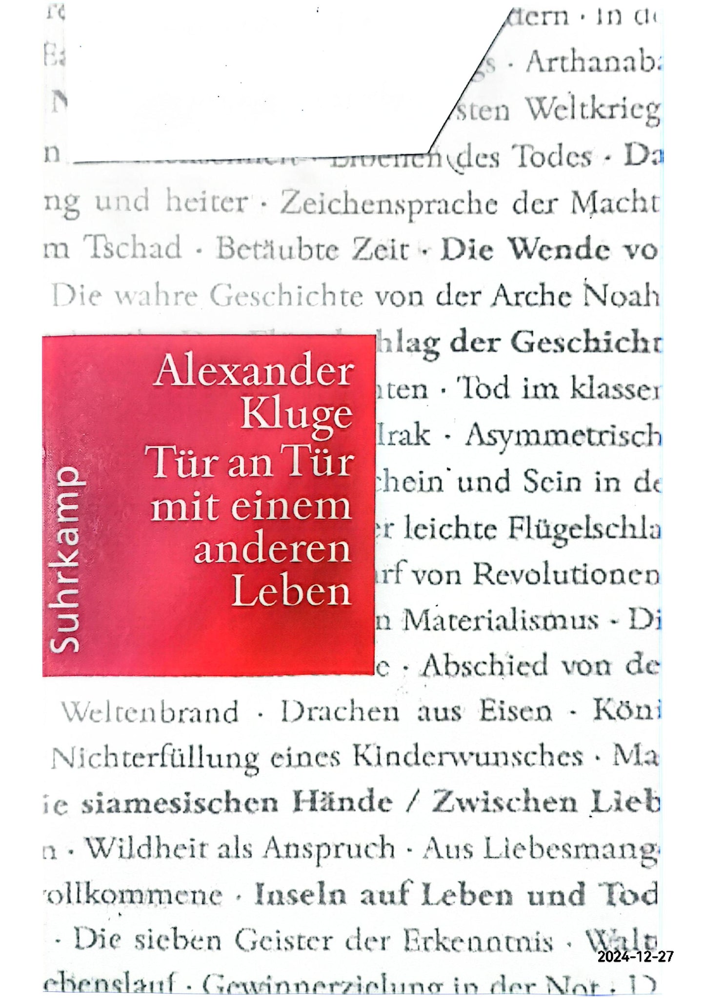 Tür an Tür mit einem anderen Leben: 350 neue Geschichten Hardcover – 18 Sept. 2006 by Alexander Kluge (Autor)