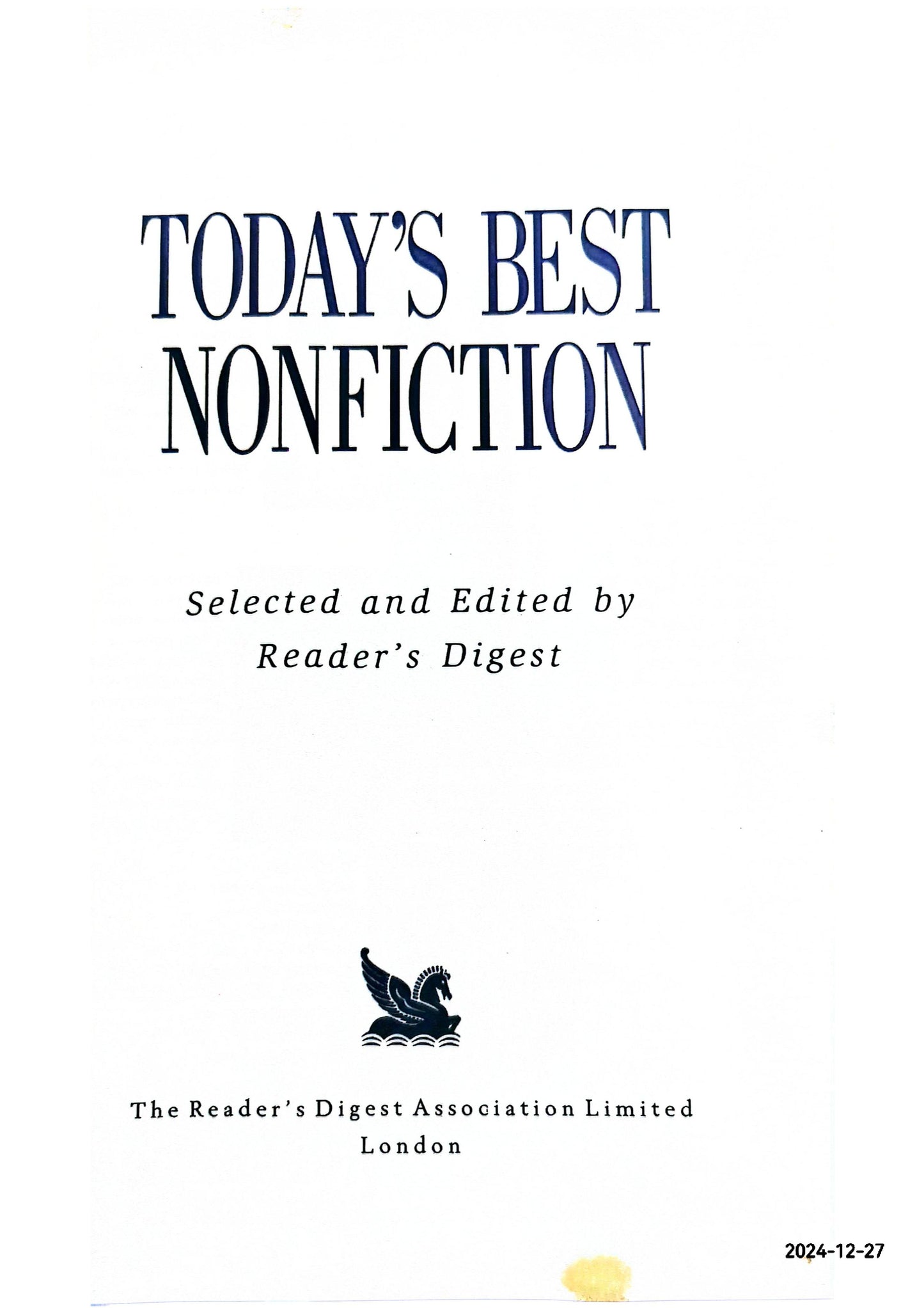 Today's Best Nonfiction Hardcover – January 1, 1992 by readers digest association (Author)