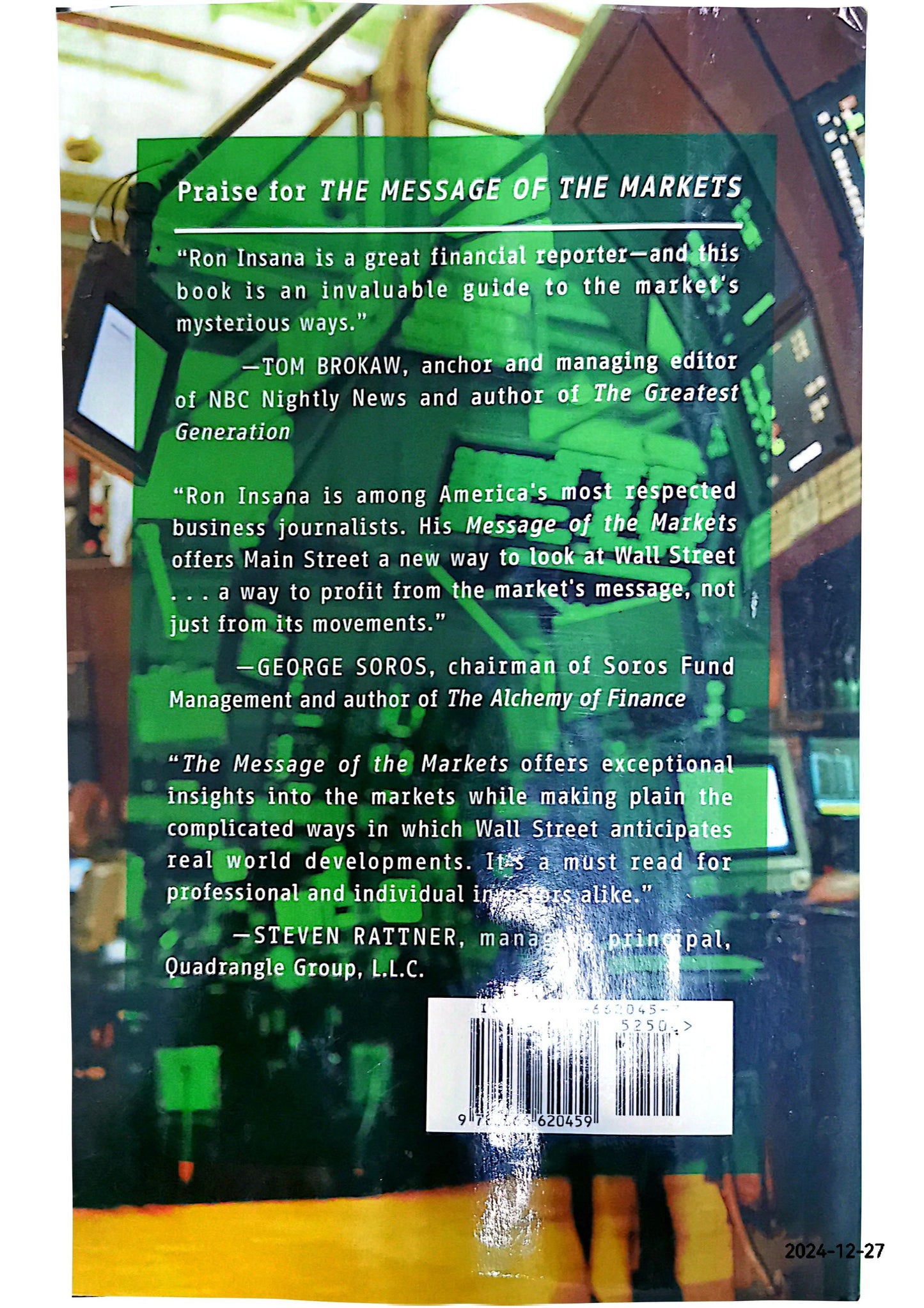 The Message of the Markets: How Financial Markets Foretell the Future--and How You Can Profit from Their Guidance Hardcover – October 3, 2000 by Ron Insana (Author)