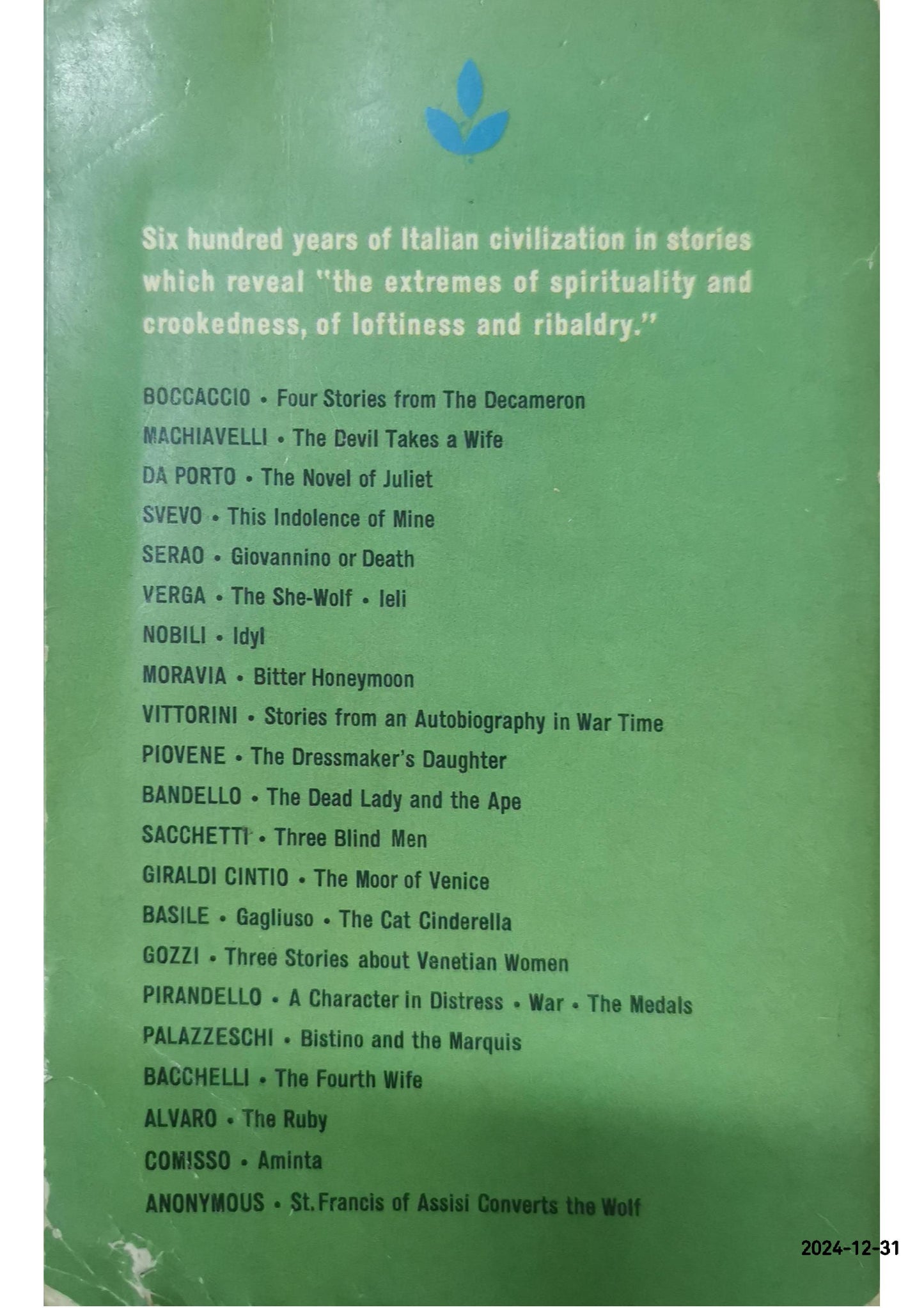 Great Italian Short Stories [Laurel Literature Series] Paperback – January 1, 1959 by P. M. Pasinetti (Compiler, Introduction)