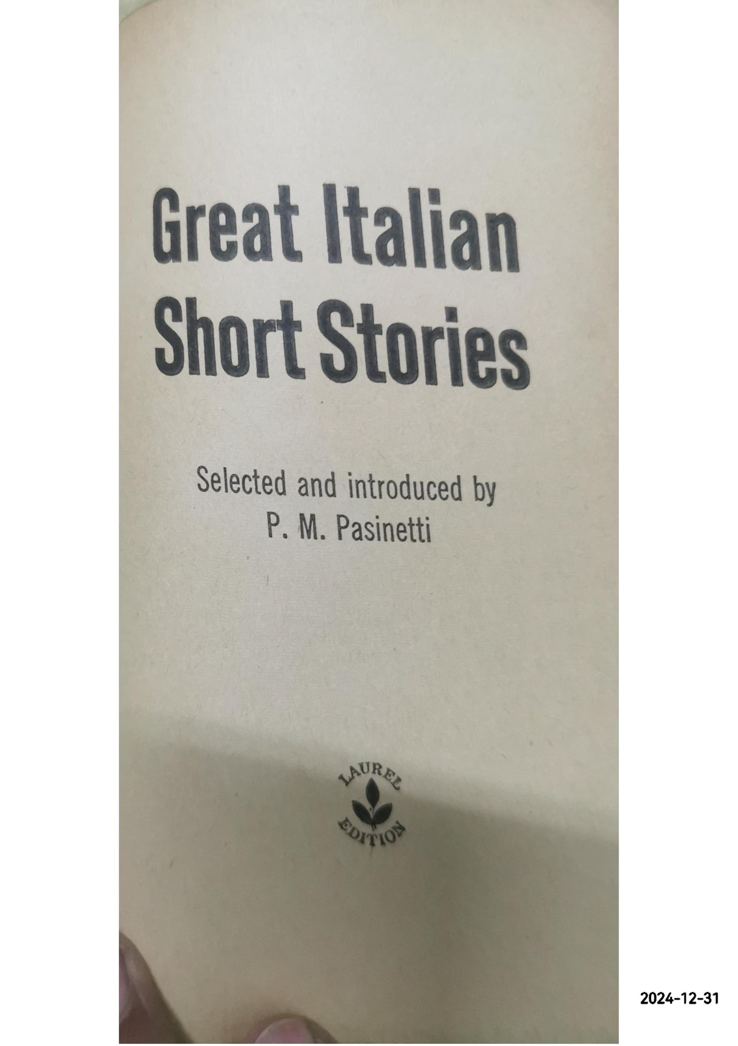 Great Italian Short Stories [Laurel Literature Series] Paperback – January 1, 1959 by P. M. Pasinetti (Compiler, Introduction)