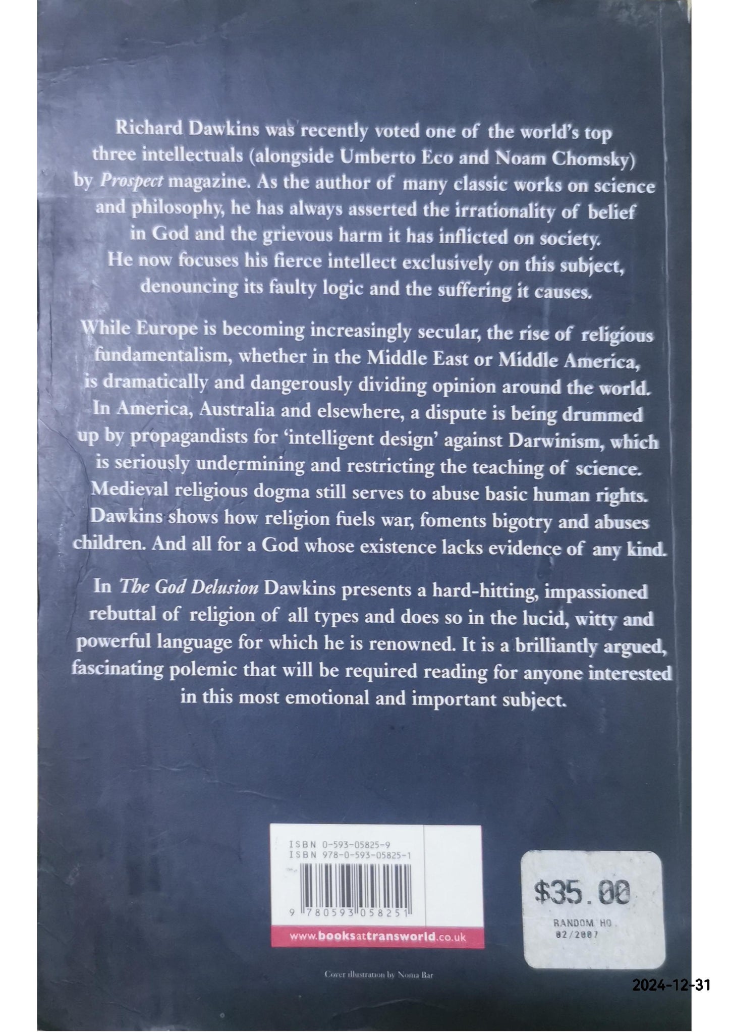 The God Delusion. Richard Dawkins Paperback – Import, January 1, 2007 by RICHARD DAWKINS (Author)