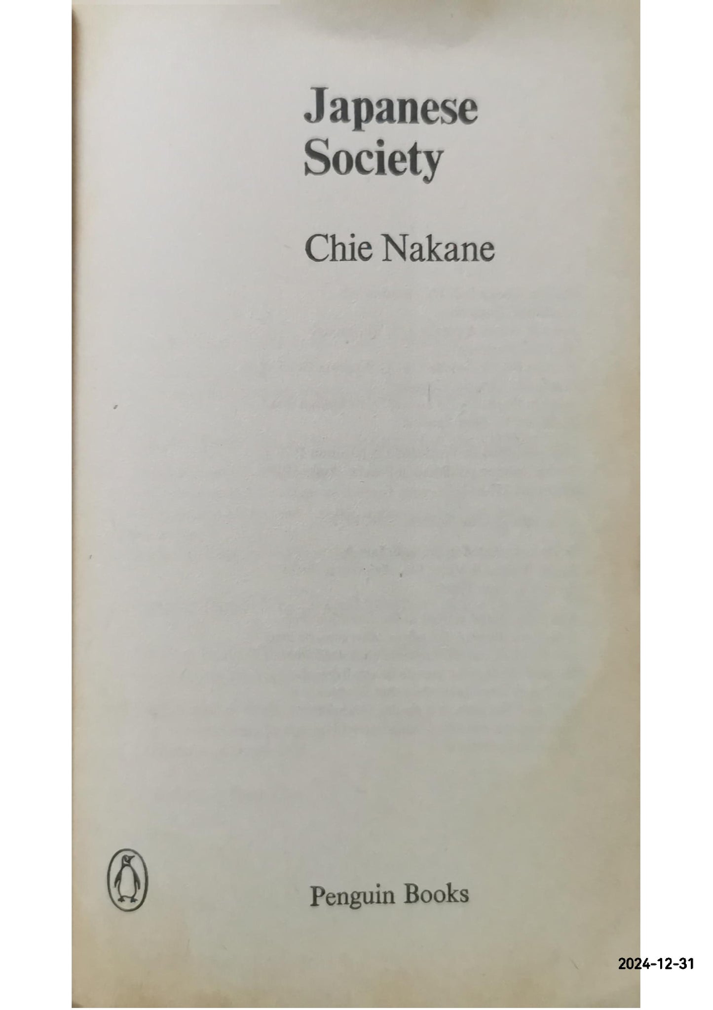 Japanese Society Paperback – January 1, 1984 Japanese Edition  by Chie Nakane (Author)