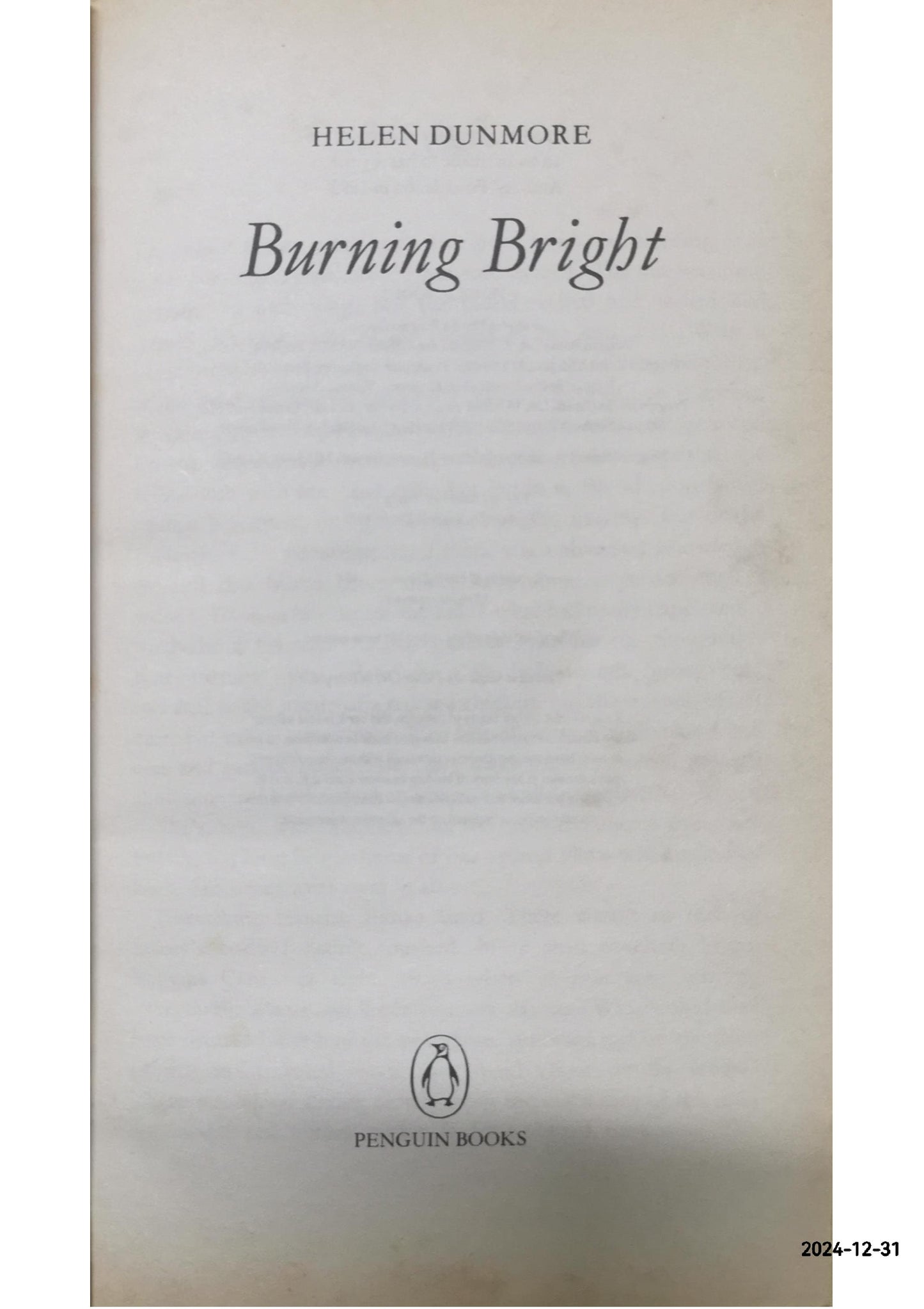 Burning Bright Book by Helen Dunmore