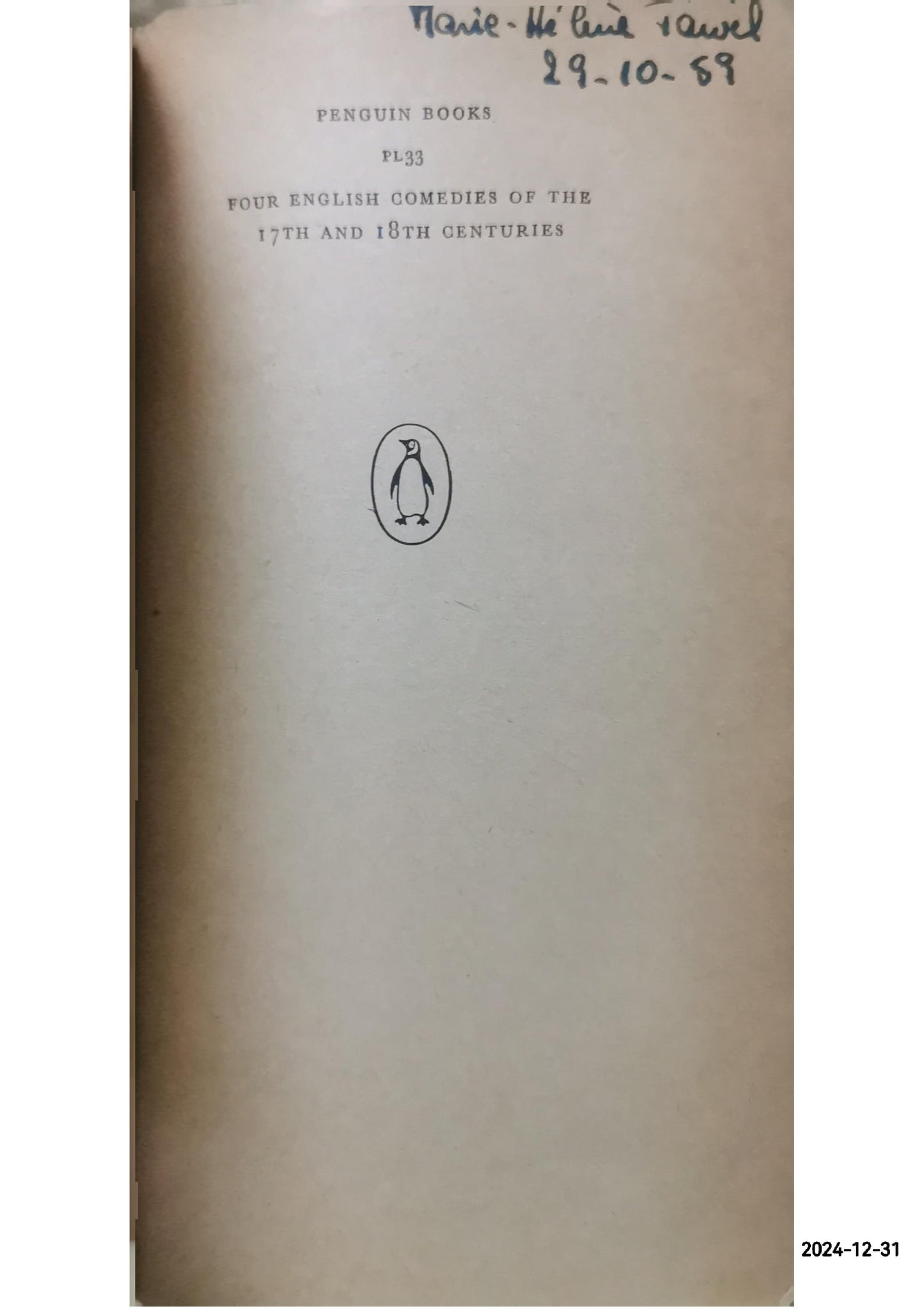 Four English Comedies of the 17th and 18th Centuries Paperback – January 1, 1965 by R B Sheridan Edited by J M Morrell. Ben Jonson, William Congreve, Oliver Goldsmith (Author)