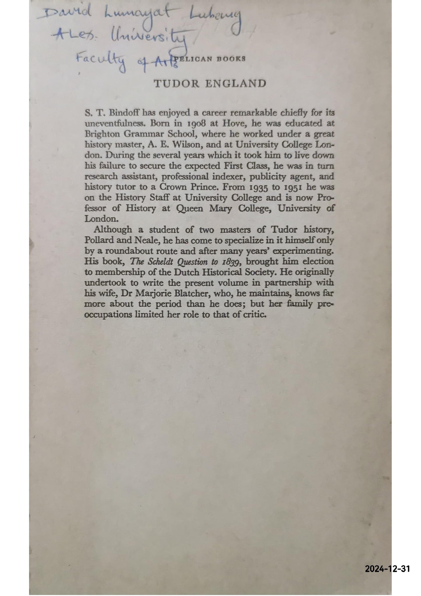 Tudor England (Hist of England, Penguin) Paperback – June 30, 1950 by S. T. Bindoff (Author)