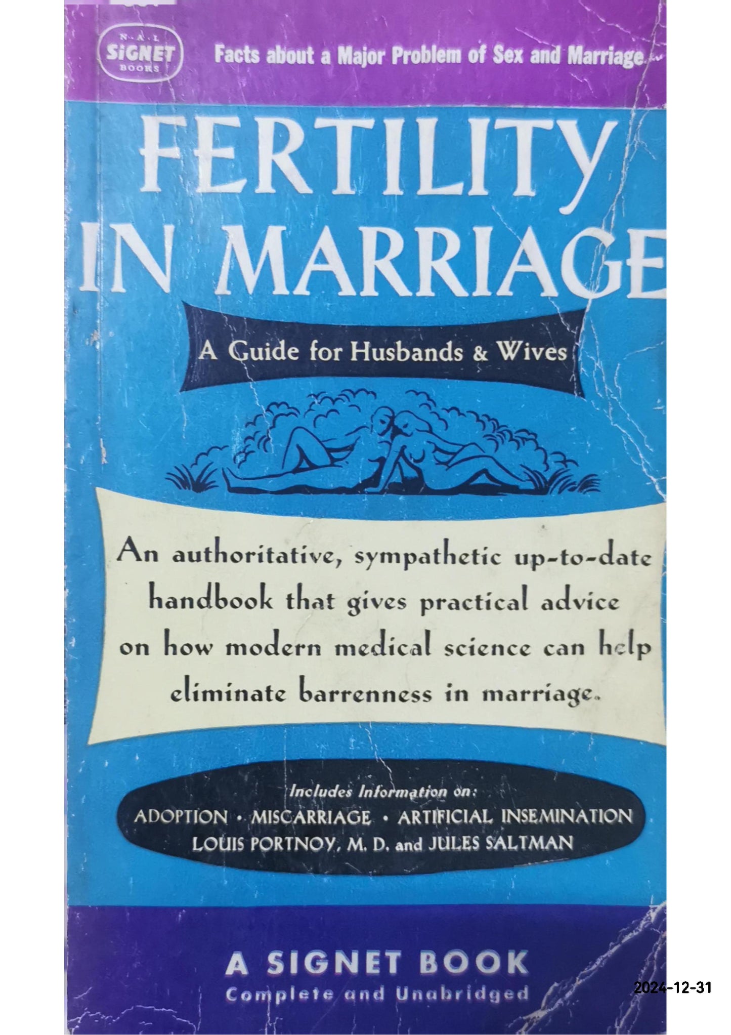 FERTILITY IN MARRIAGE Portnoy / Saltman 1ST SIGNET PRINTING Nonfiction