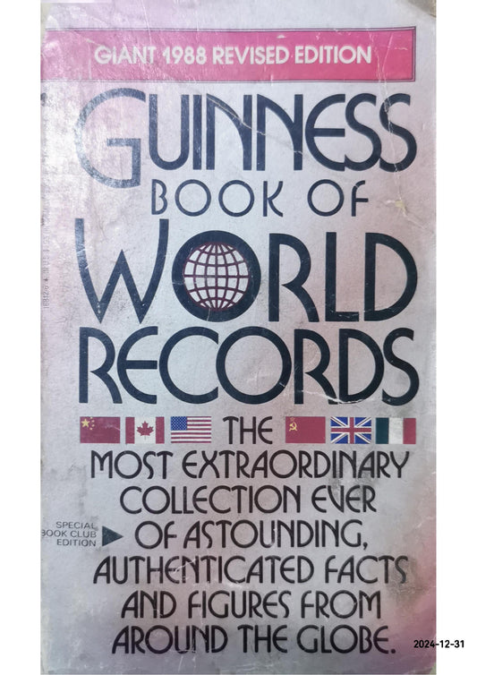 GUINNESS BOOK OF WORLD'S RECORDS (GIANT 1988 REVISED By Norris Mcwhirter & Alan