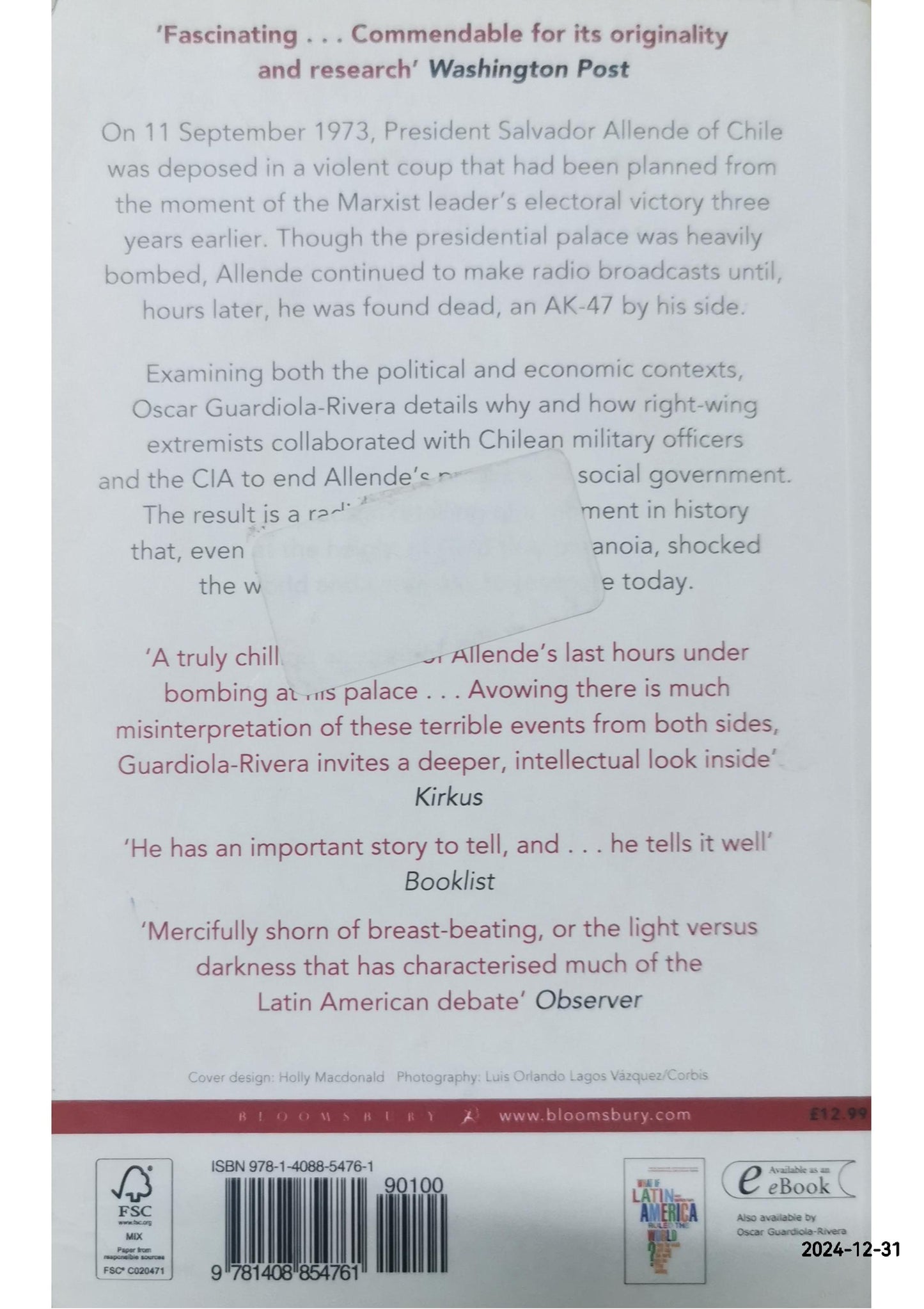 Story of a Death Foretold: Pinochet, the CIA and the Coup Against Salvador Allende, 11 September 1973 by Oscar Guardiola-Rivera (2014-09-25) Paperback – January 1, 1755 by Oscar Guardiola-Rivera (Author)