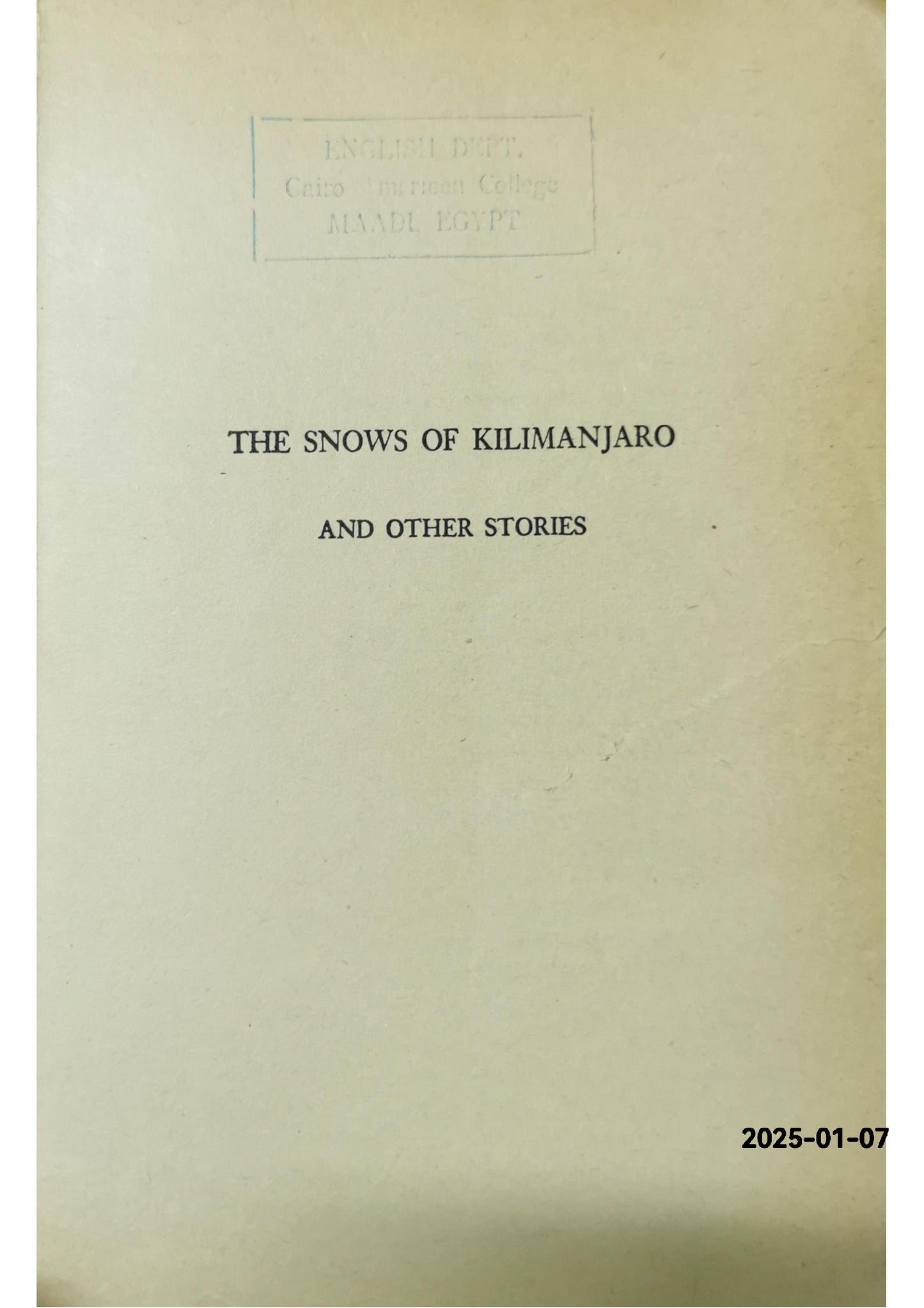 The Snows of Kilimanjaro and Other Stories Paperback – October 3, 1995 by Ernest Hemingway (Author)