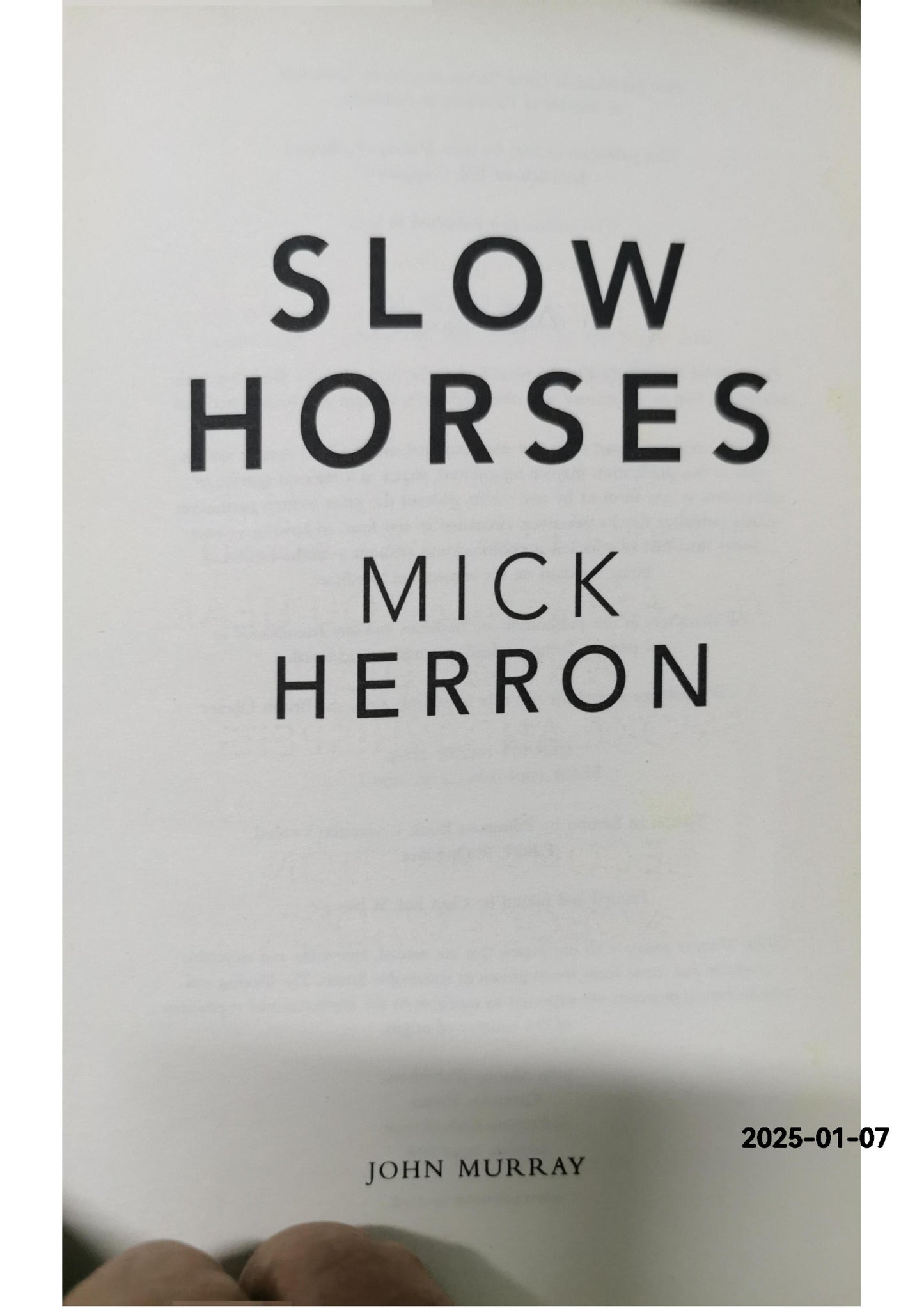 Slow Horses Mick Herron