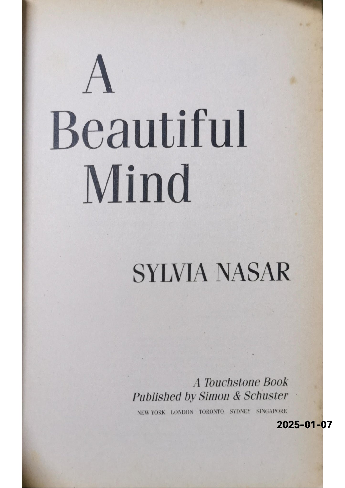 A Beautiful Mind by Sylvia Nasar (2001, Trade Paperback, Movie Tie-In) SIGNED