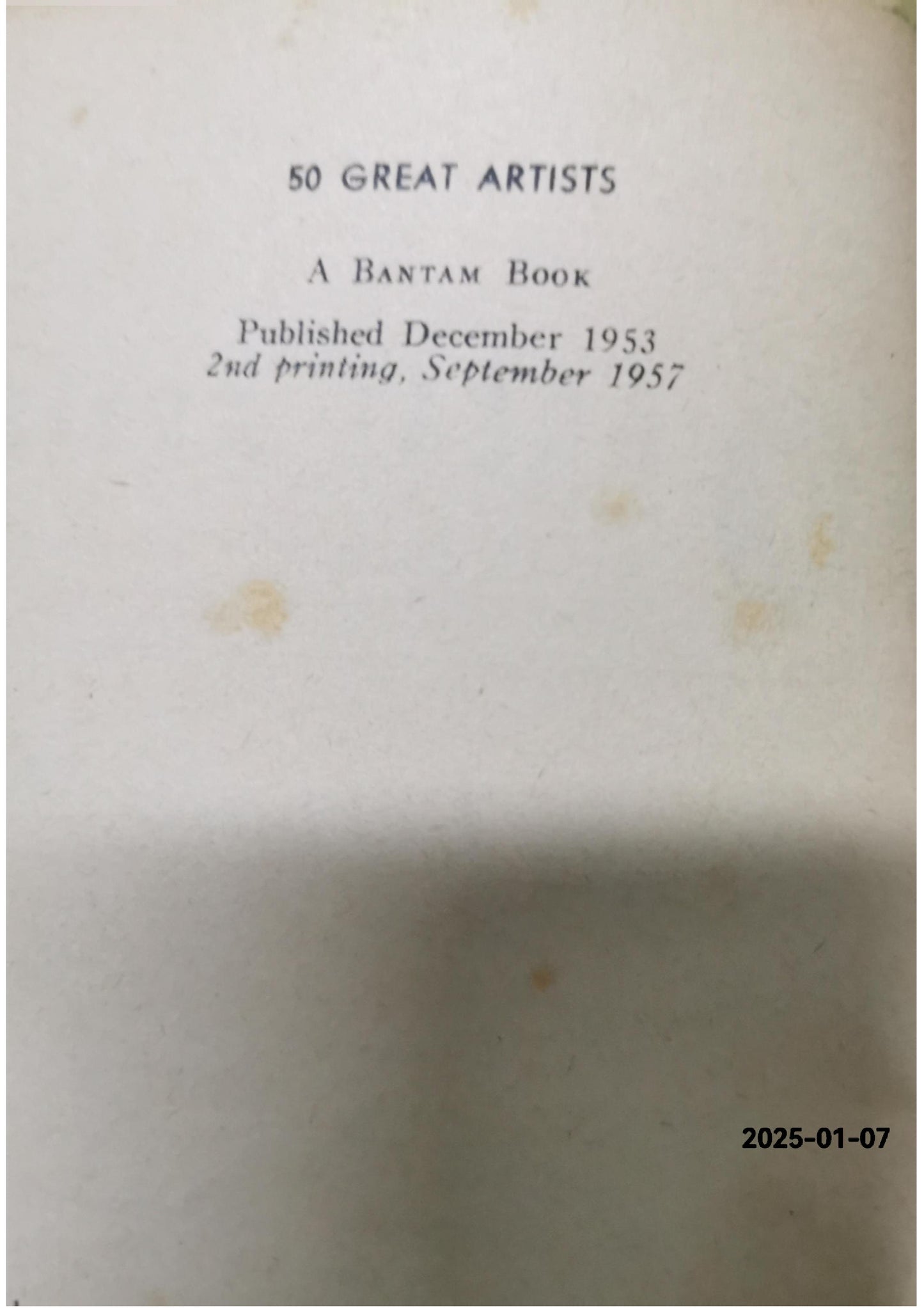 50 Great Artists Mass Market Paperback – January 1, 1953 by Bernard Myers (Author)