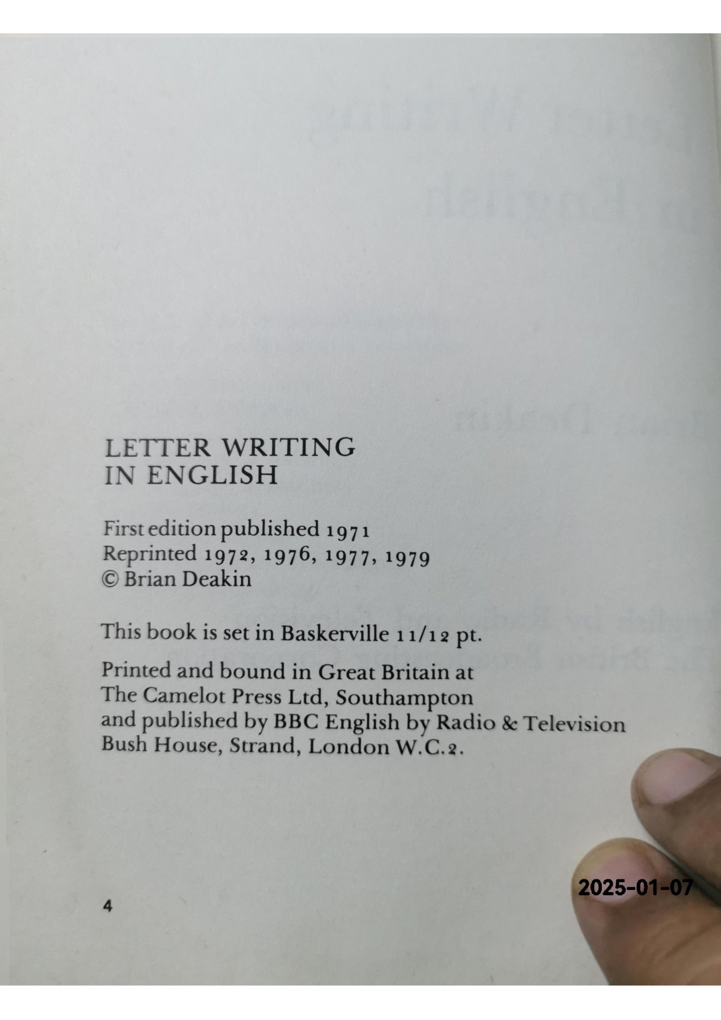 Letter writing in English Front Cover Brian Deakin BBC English by Radio & Television, 1980 - English language - 254 pages