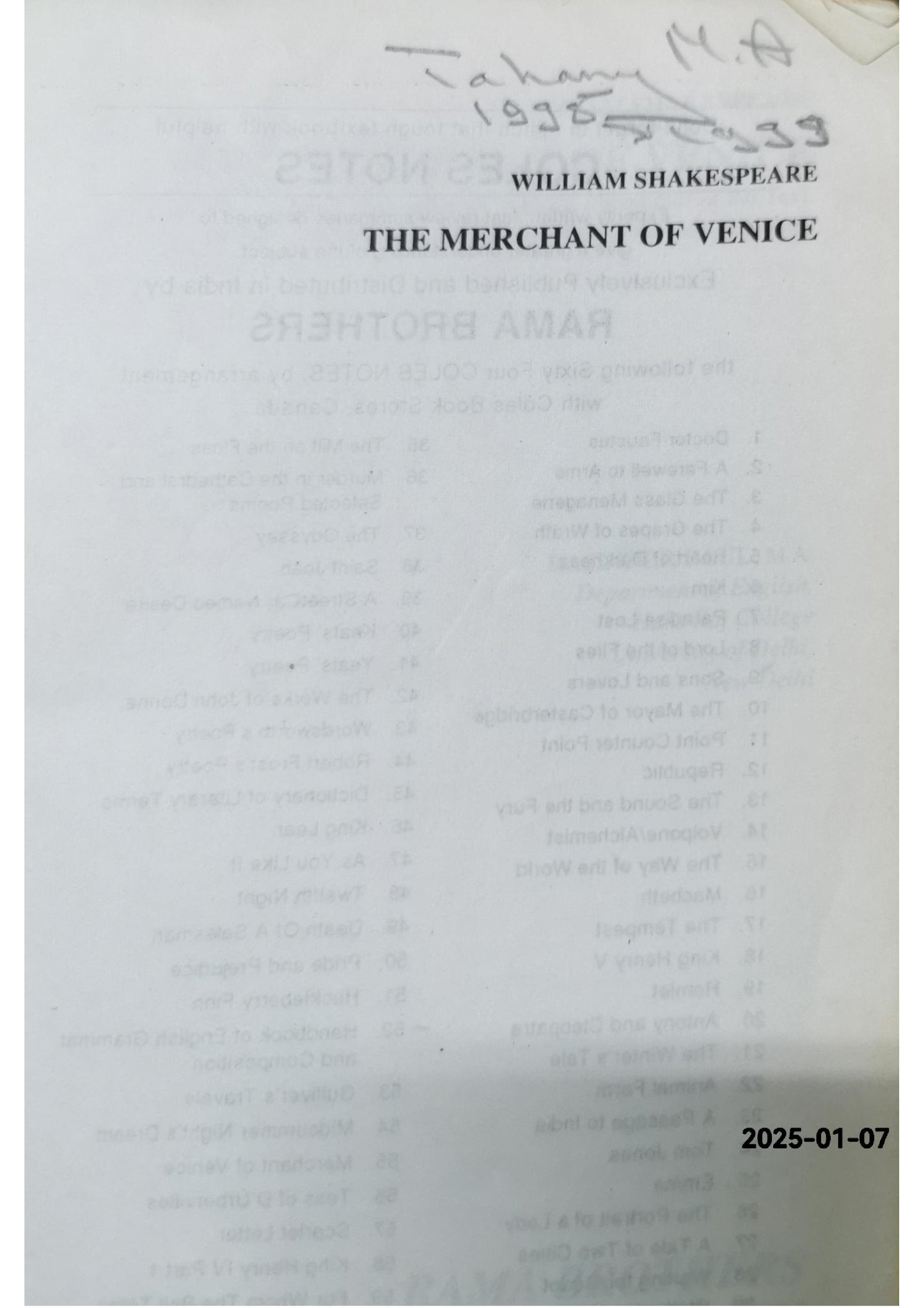 Merchant Of Venice (Text With Notes) - Shakespeare Paperback –  by Rajinder Paul (Author)