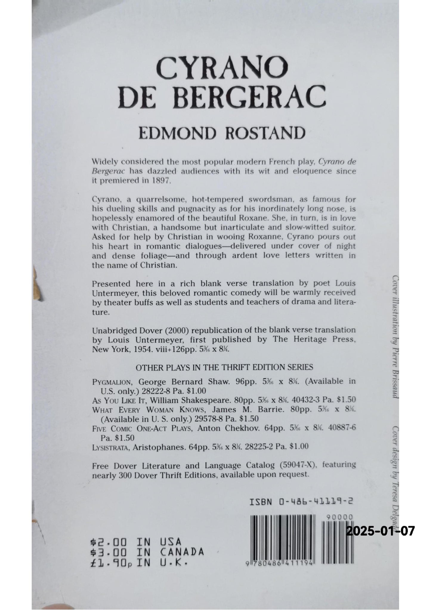 Cyrano De Bergerac Mass Market Paperback – August 5, 2003 by Edmond Rostand (Author), Lowell Blair (Translator), & 1 more