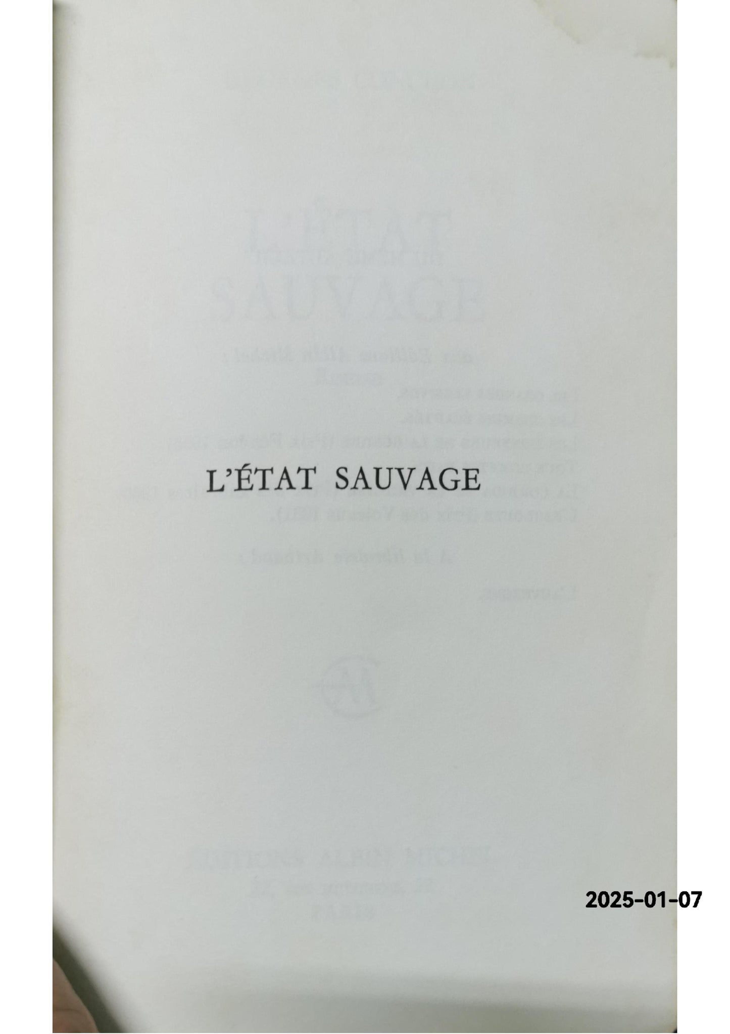 L ETAT SAUVAGE Poche – 31 mai 1997 Édition en Inconnu  de Conchon-G (Auteur)