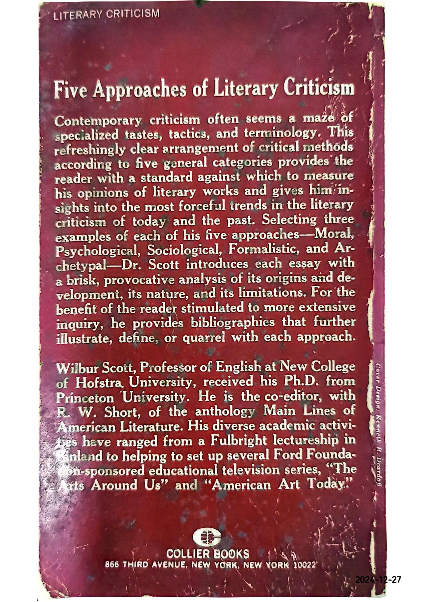 Five Approaches of Literary Criticism Paperback – January 1, 1968 by Wilbur S. Scott (Author)