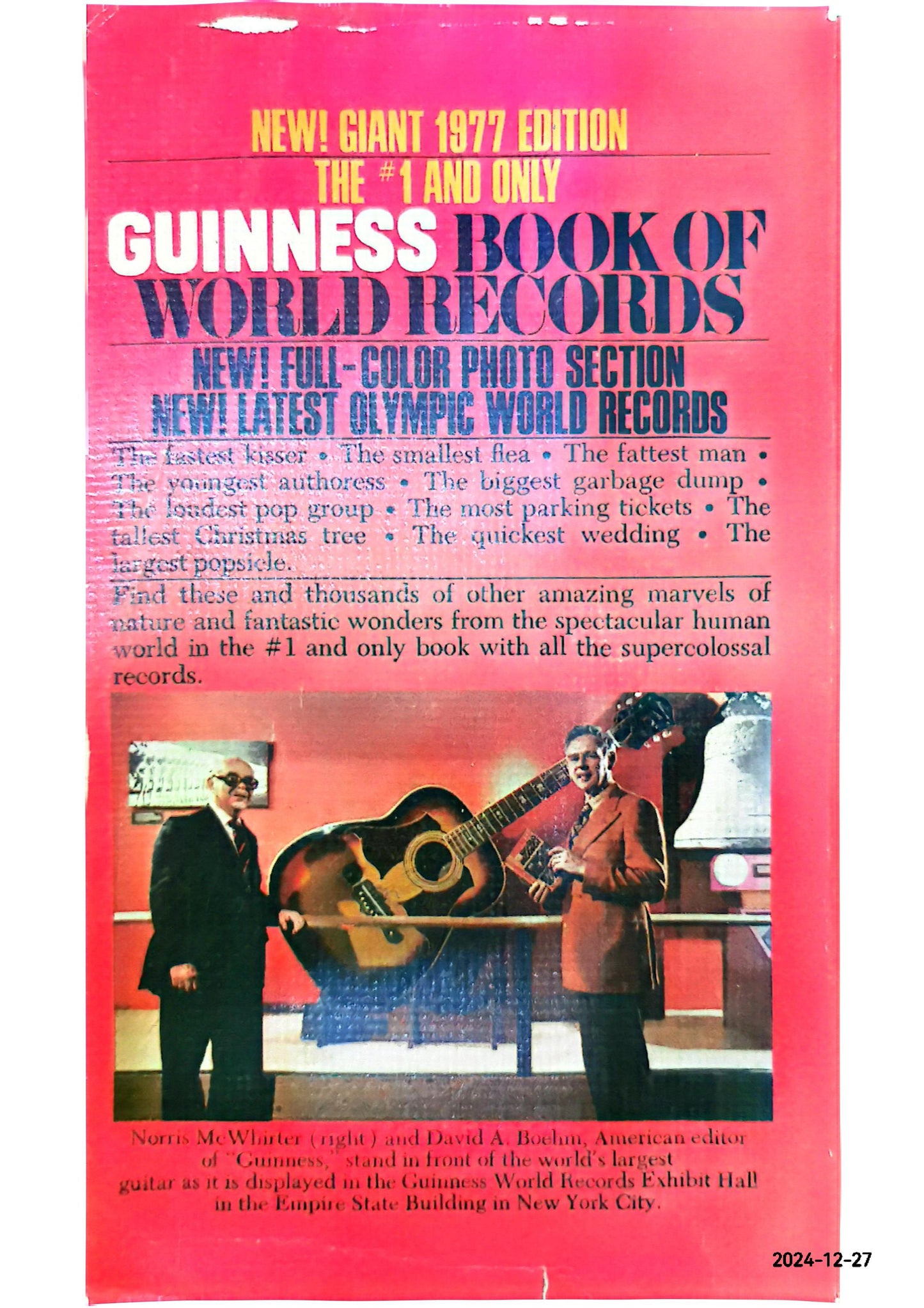 GUINNESS BOOK OF WORLD RECORDS - 1977 Edition Paperback – January 1, 1977 Serbian Edition  by Norris McWhirter Ross McWhirter (Author)