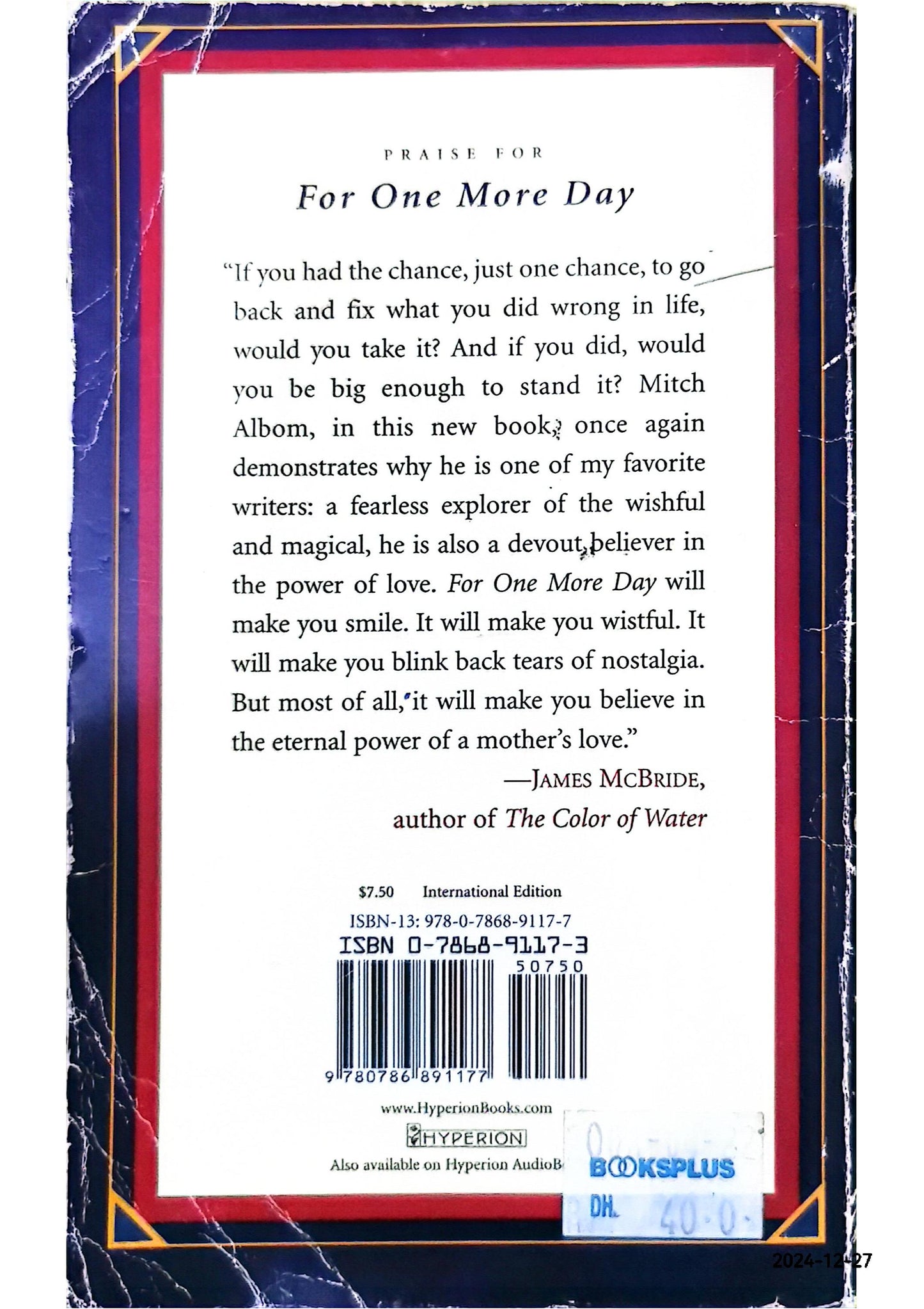 For One More Day Paperback – by Mitch Albom (Author)