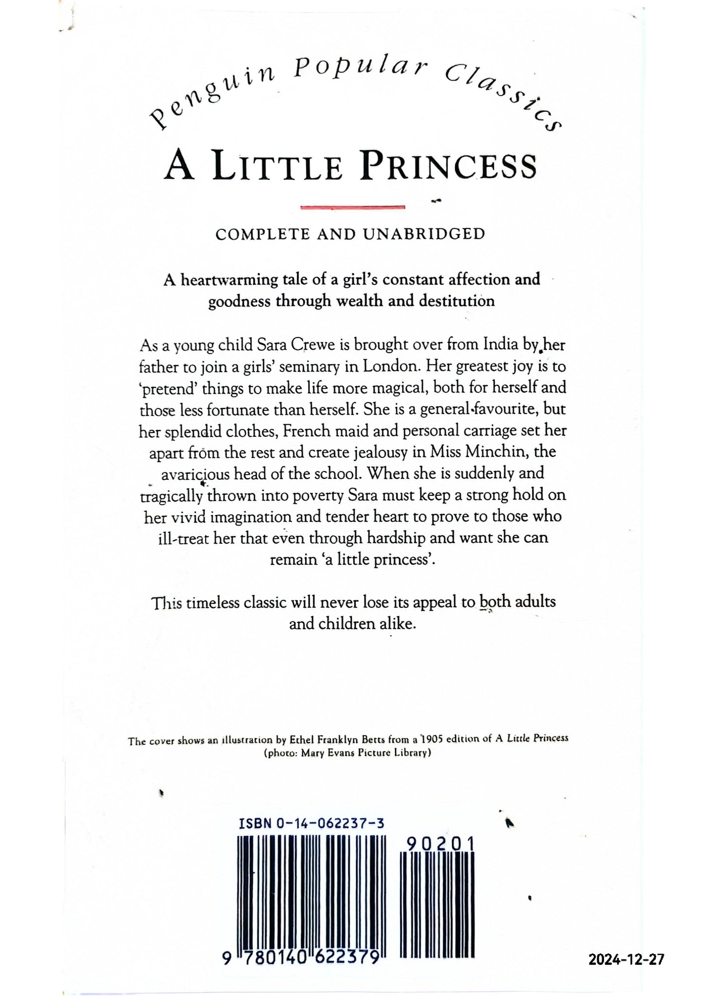 A Little Princess (Penguin Classics) Paperback –  by Frances Hodgson Burnett (Author), U. C. Knoepflmacher (Introduction)