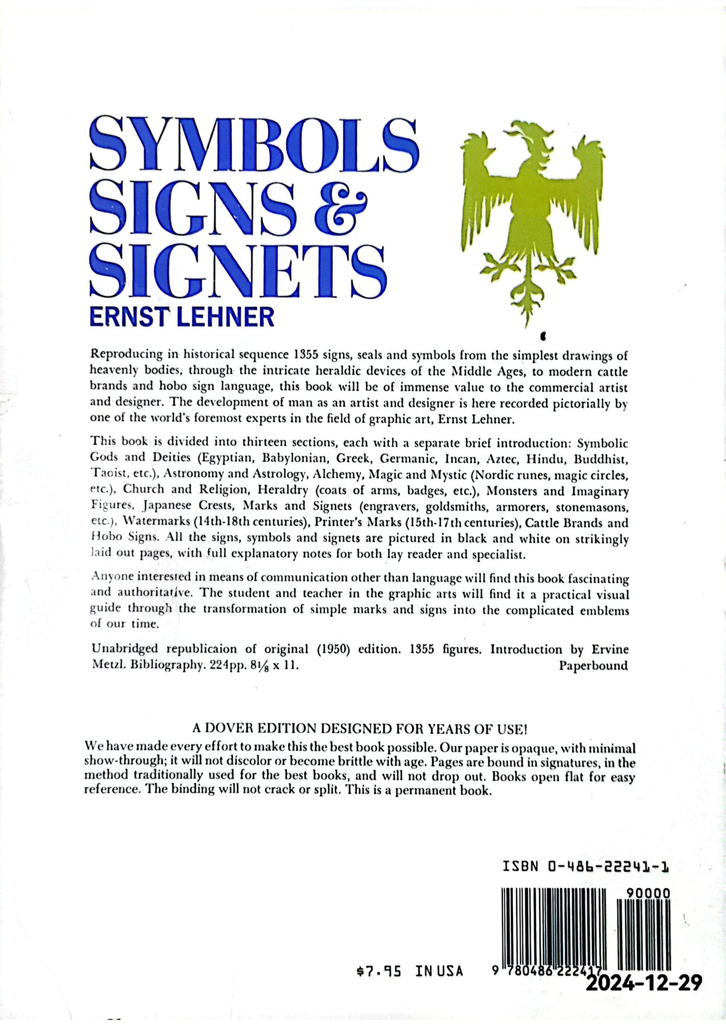 Symbols, Signs and Signets (Dover Pictorial Archive) Paperback – Illustrated, June 1, 1969 by Ernst Lehner (Author)