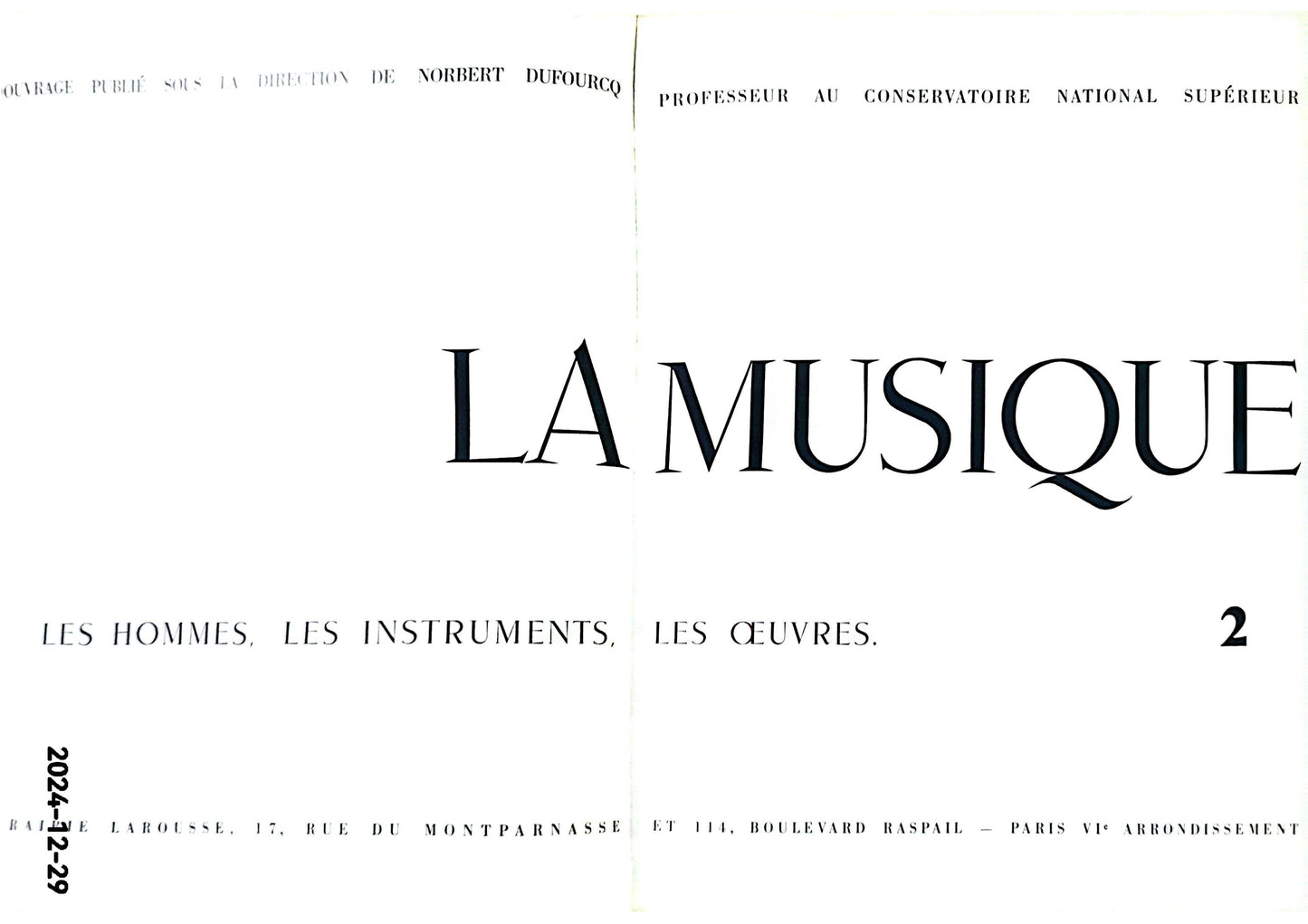 La musique tome 2 Paperback – January 1, 1965 French Edition  by Larousse (Author)