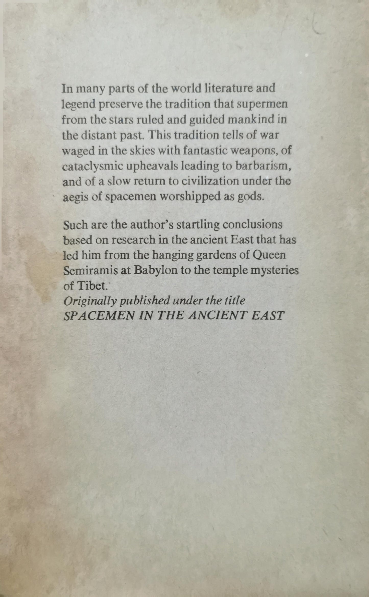 GODS AND SPACEMEN IN THE ANCIENT EAST By W. Raymond Drake