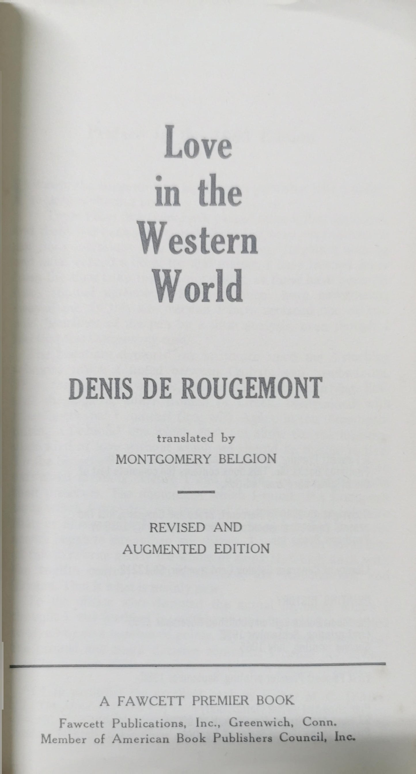 Love in the Western World Paperback– January 1, 1956 by Denis de Rougemont (Author)