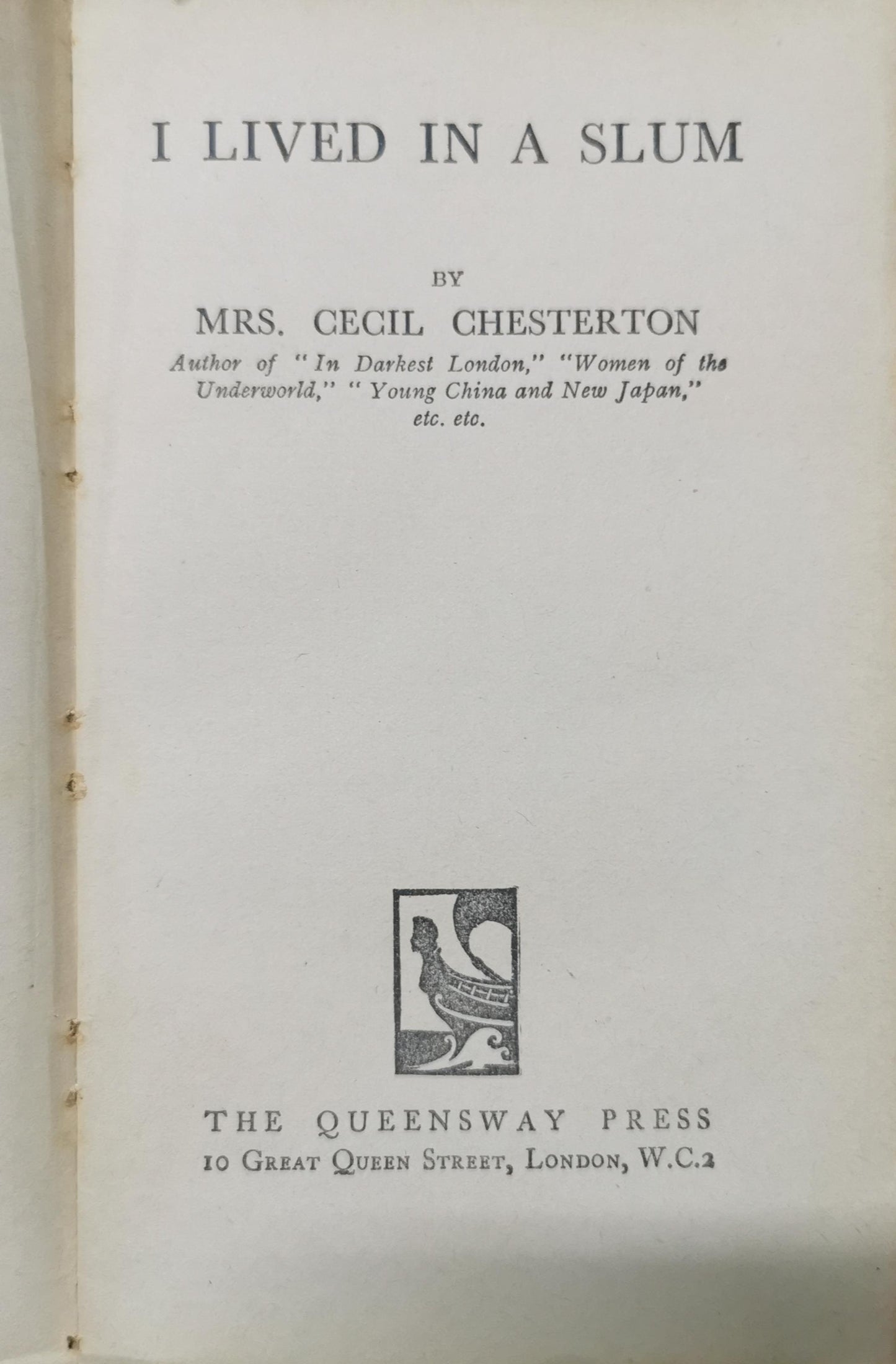 I Lived In A Slum Mrs. Cecil Chesterton