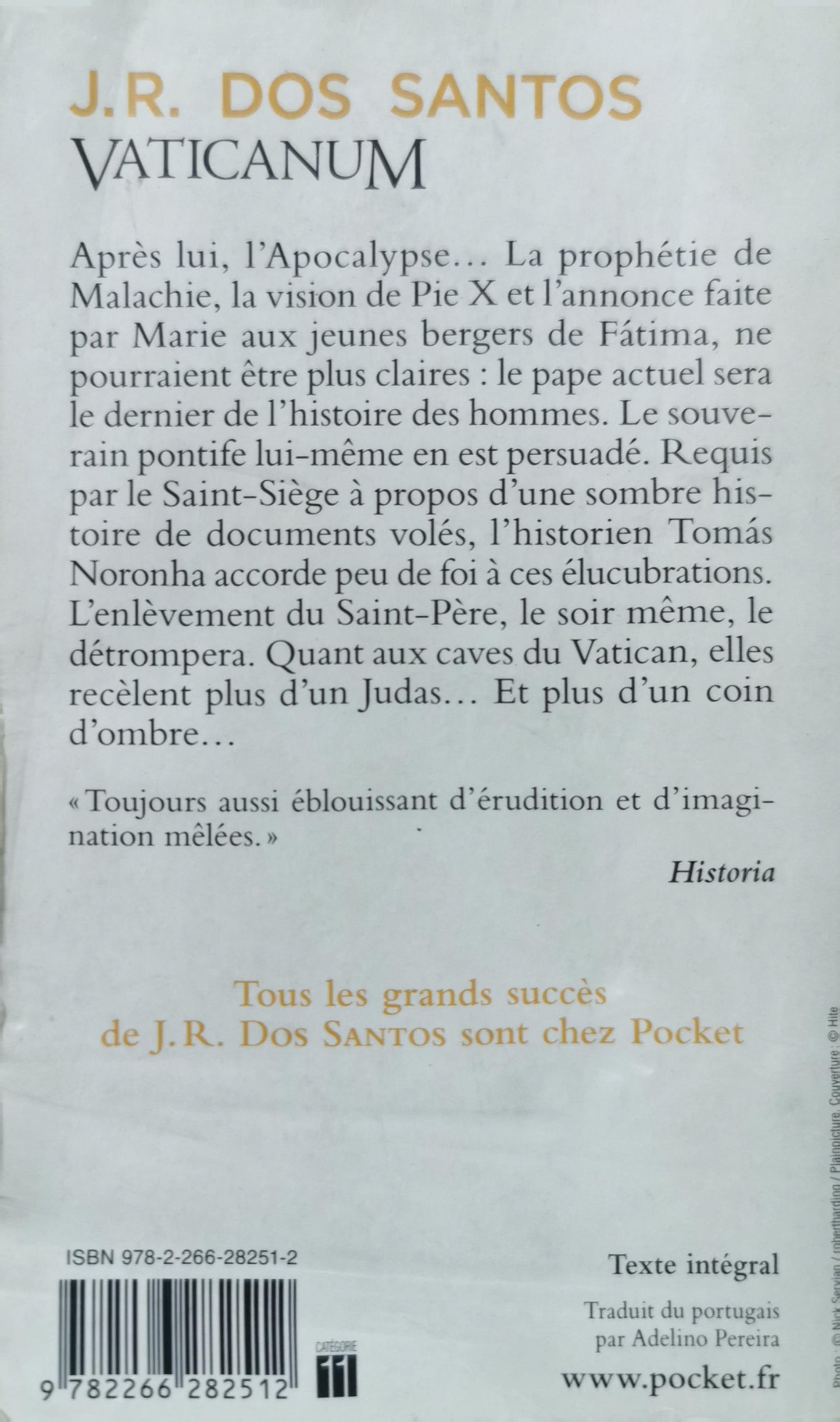 Vaticanum Pocket Book – April 26, 2018 French Edition  by José Rodrigues Dos Santos (Author), Adelino Pereira (Translator)