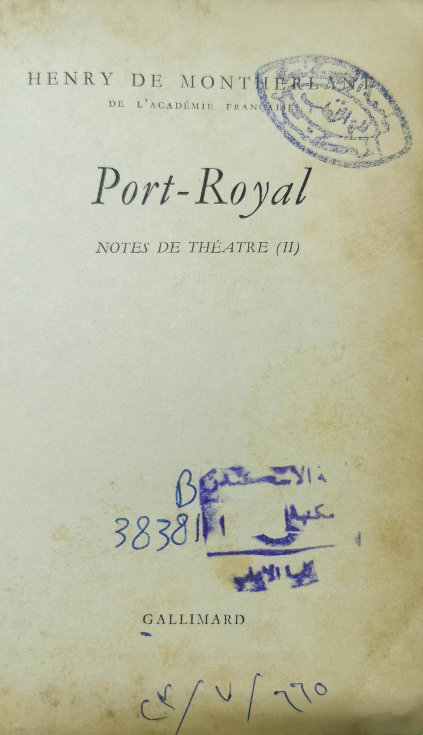 Port royal Paperback – January 1, 1970 French Edition  by Henry de Montherlant (Author)