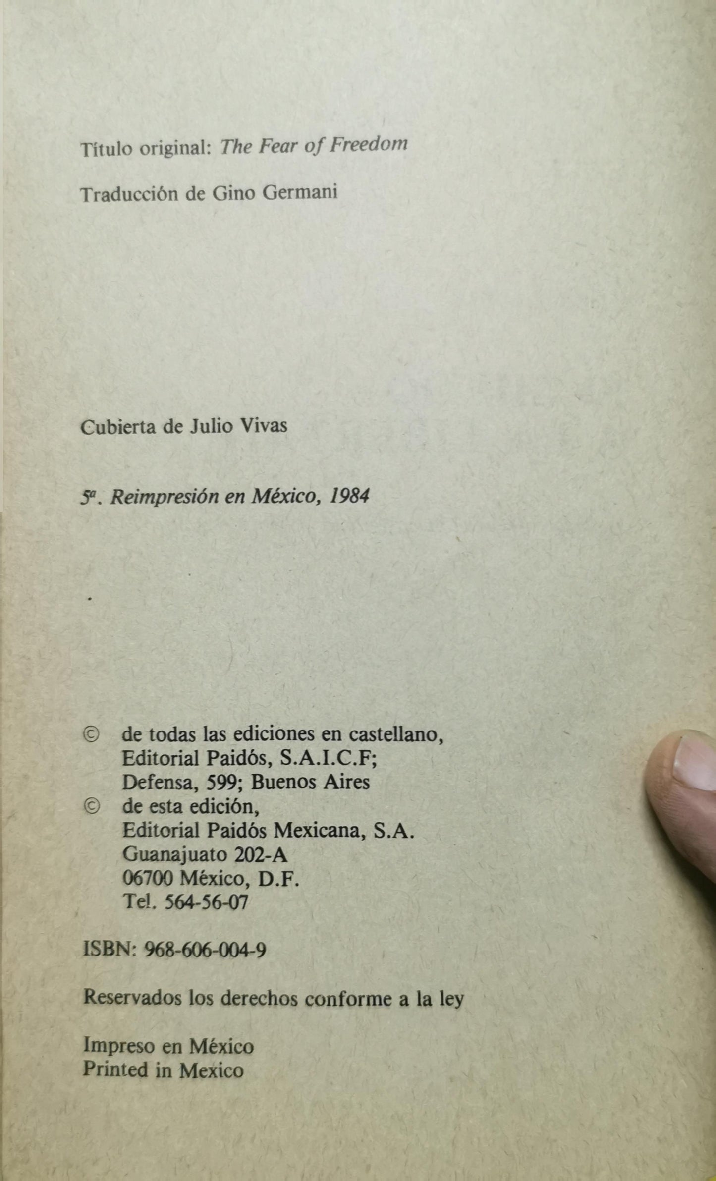 El Miedo a la Libertad Tapa blanda – 1 junio 1984 de Erich Fromm (Autor)