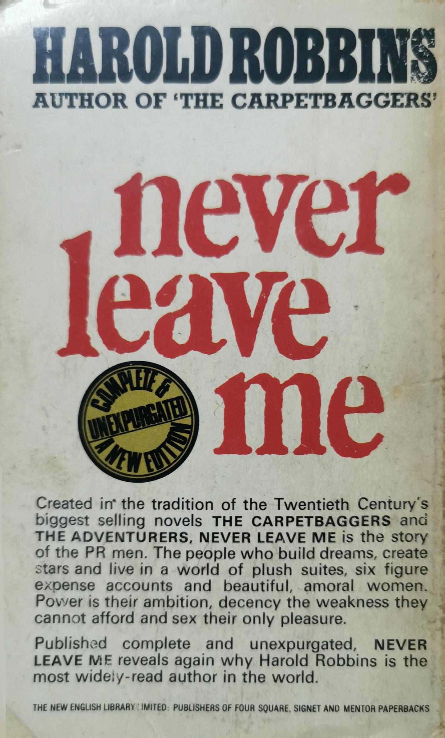 Never Leave Me Book by Harold Robbins