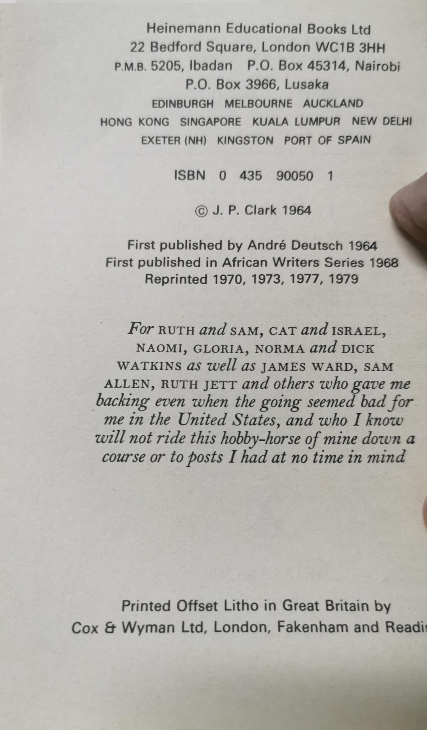 America, their America (African writers series, 50) Paperback – January 1, 1968 by J.P. Clark-Bekederemo (Author)