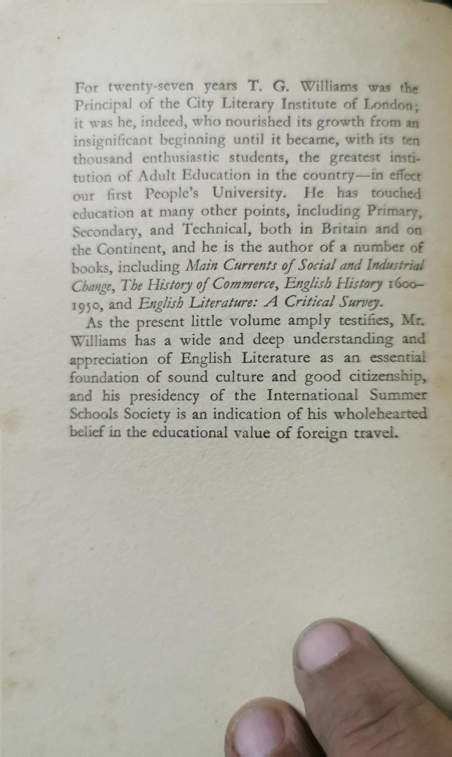 Getting To Know English Literature - TG Williams - Thrift Books - English Book T.G. Williams Thrift Books 1951