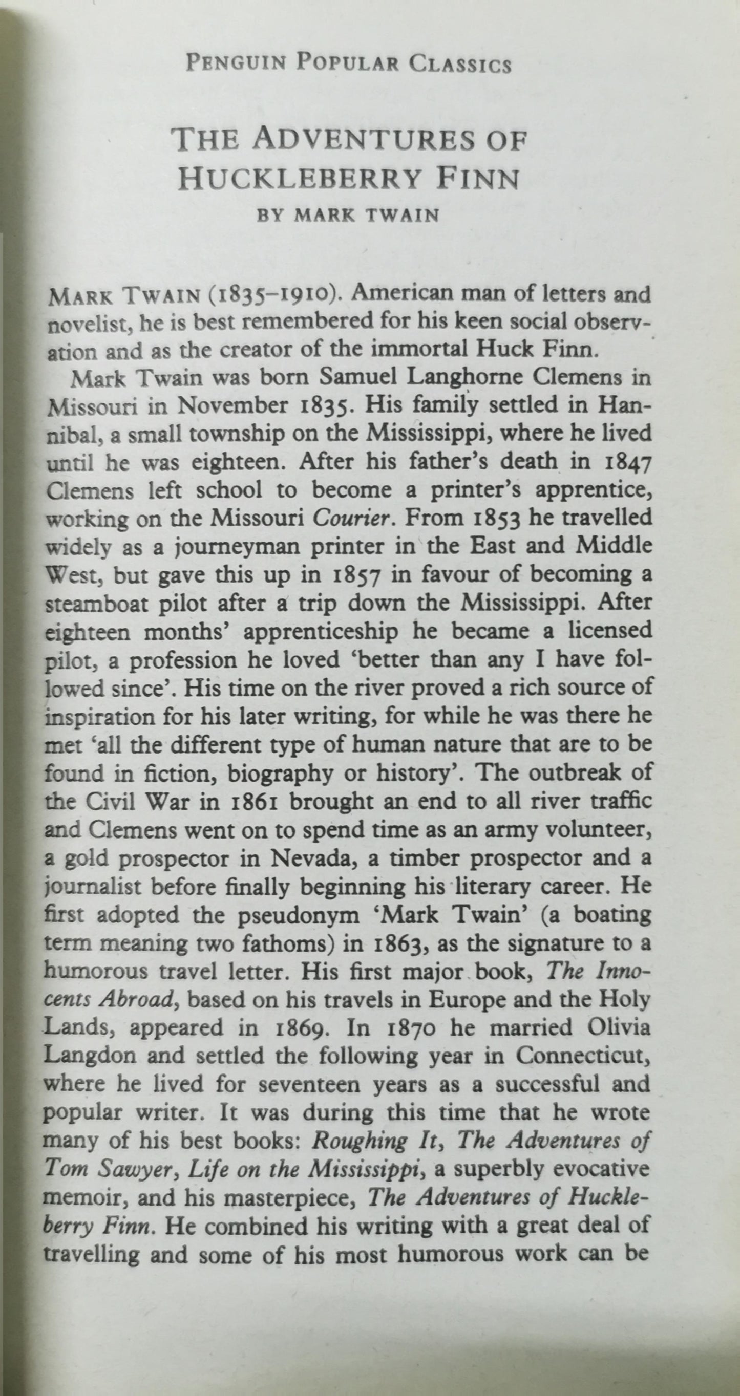 Adventures of Huckleberry Finn Novel by Mark Twain