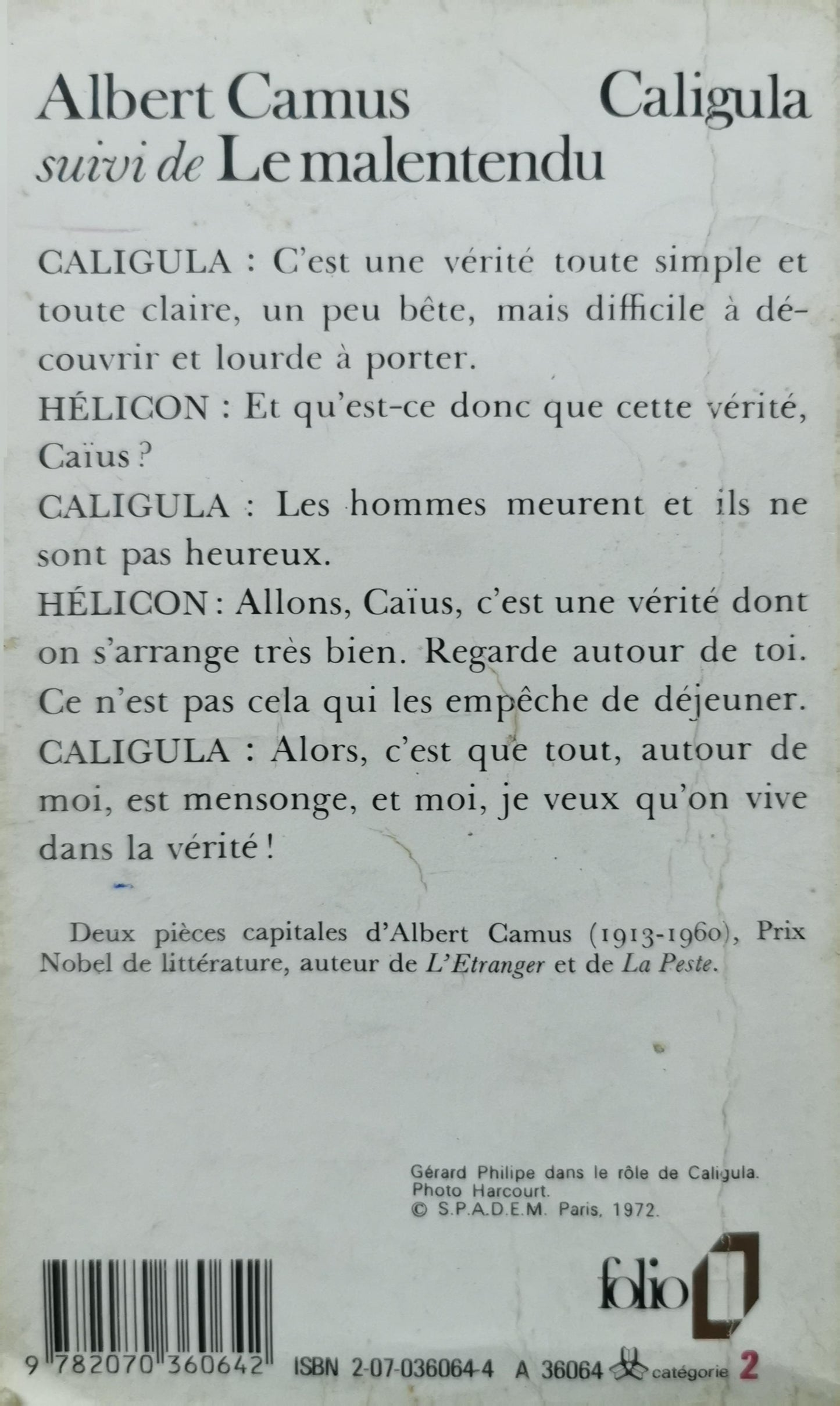 Caligula le malentendu Unknown Binding by Albert Camus (Author)