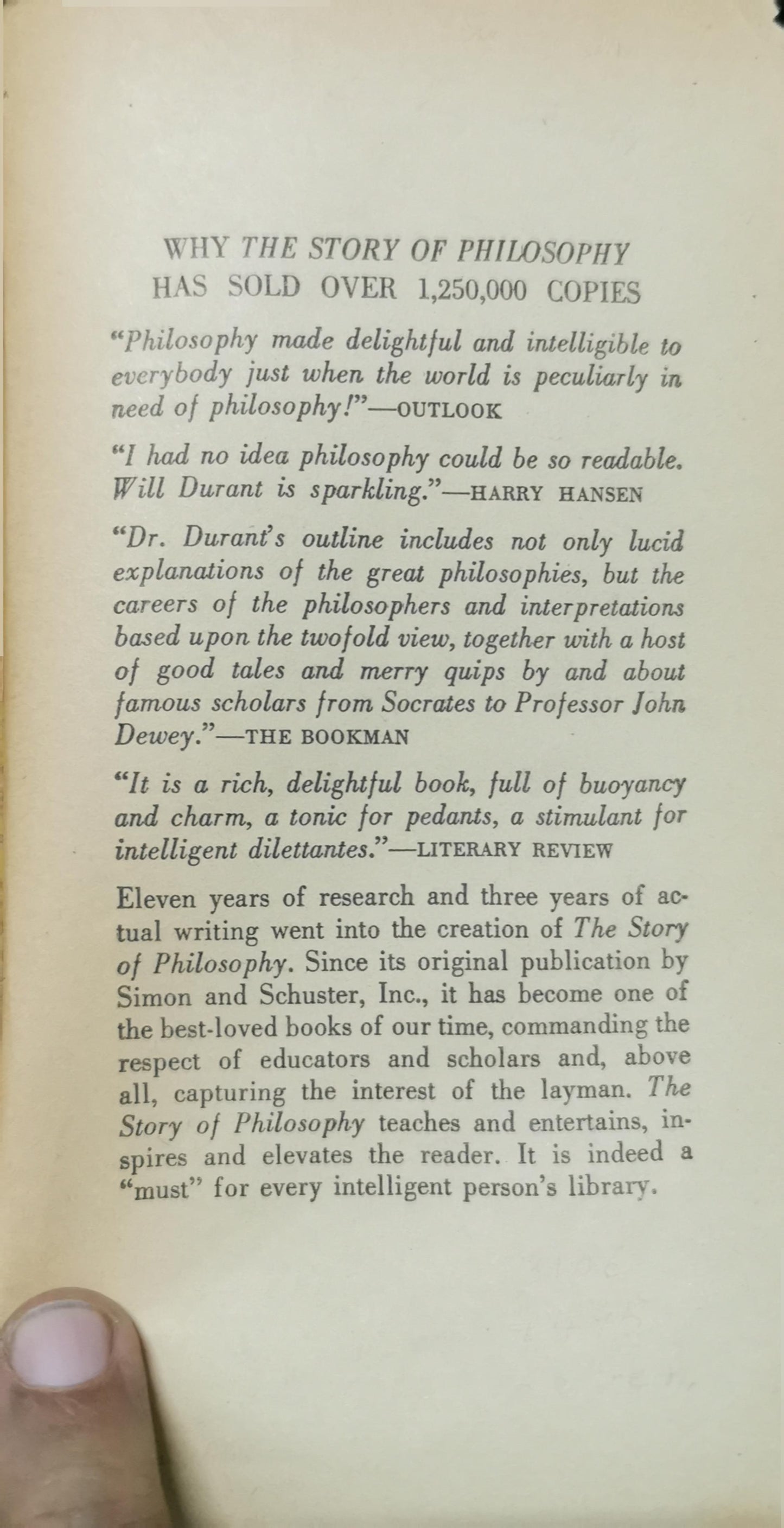 The Story of Philosophy: The Lives and Opinions of the World's Greatest Philosophers Mass Market Paperback – January 1, 1991 by Will Durant (Author)