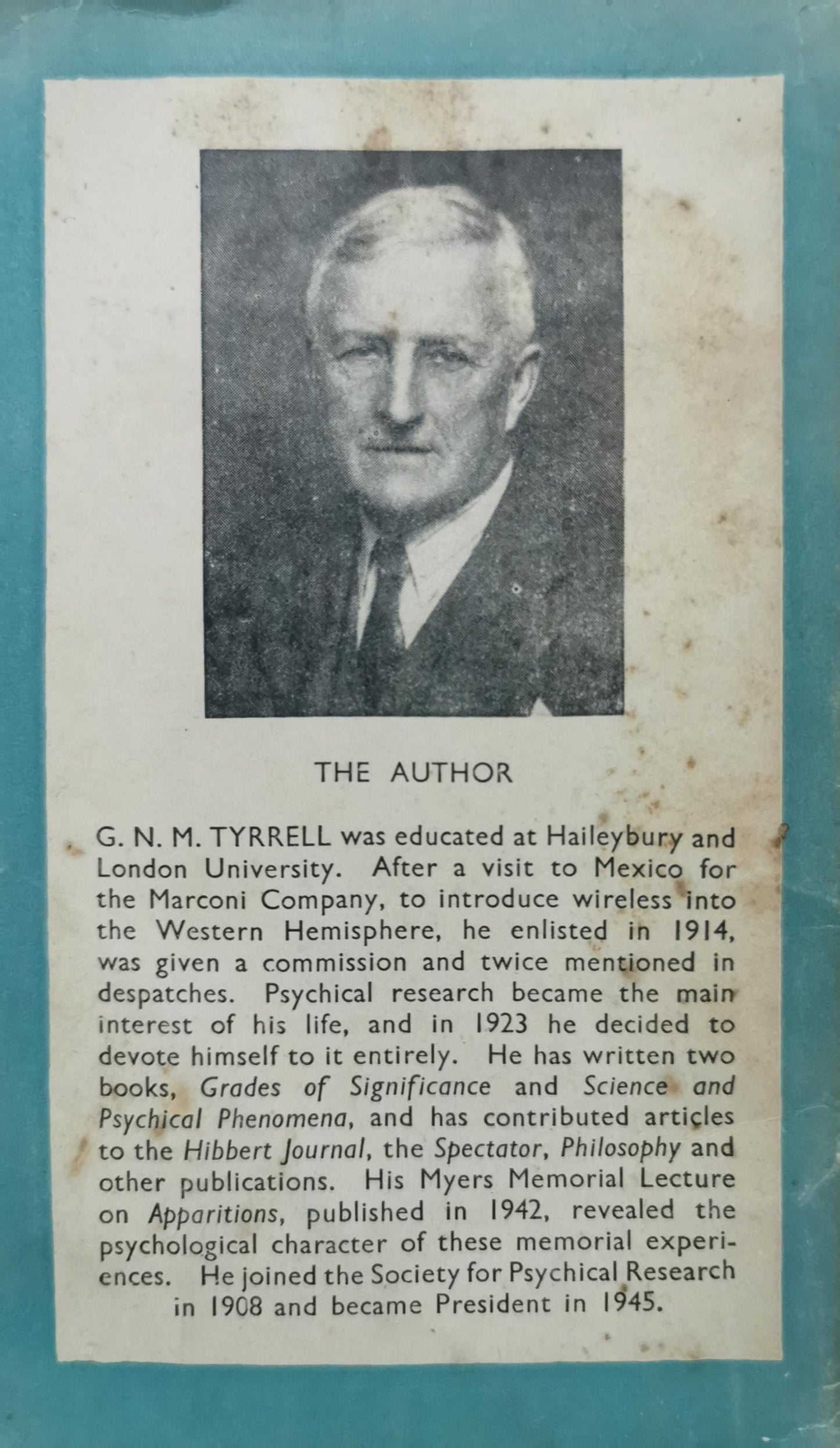 THE PERSONALITY OF MAN; NEW FACTS AND THEIR SIGNIFICANCE (PELICAN BOOKS) Paperback – January 1, 1946 by G. N. M. Tyrrell (Author)