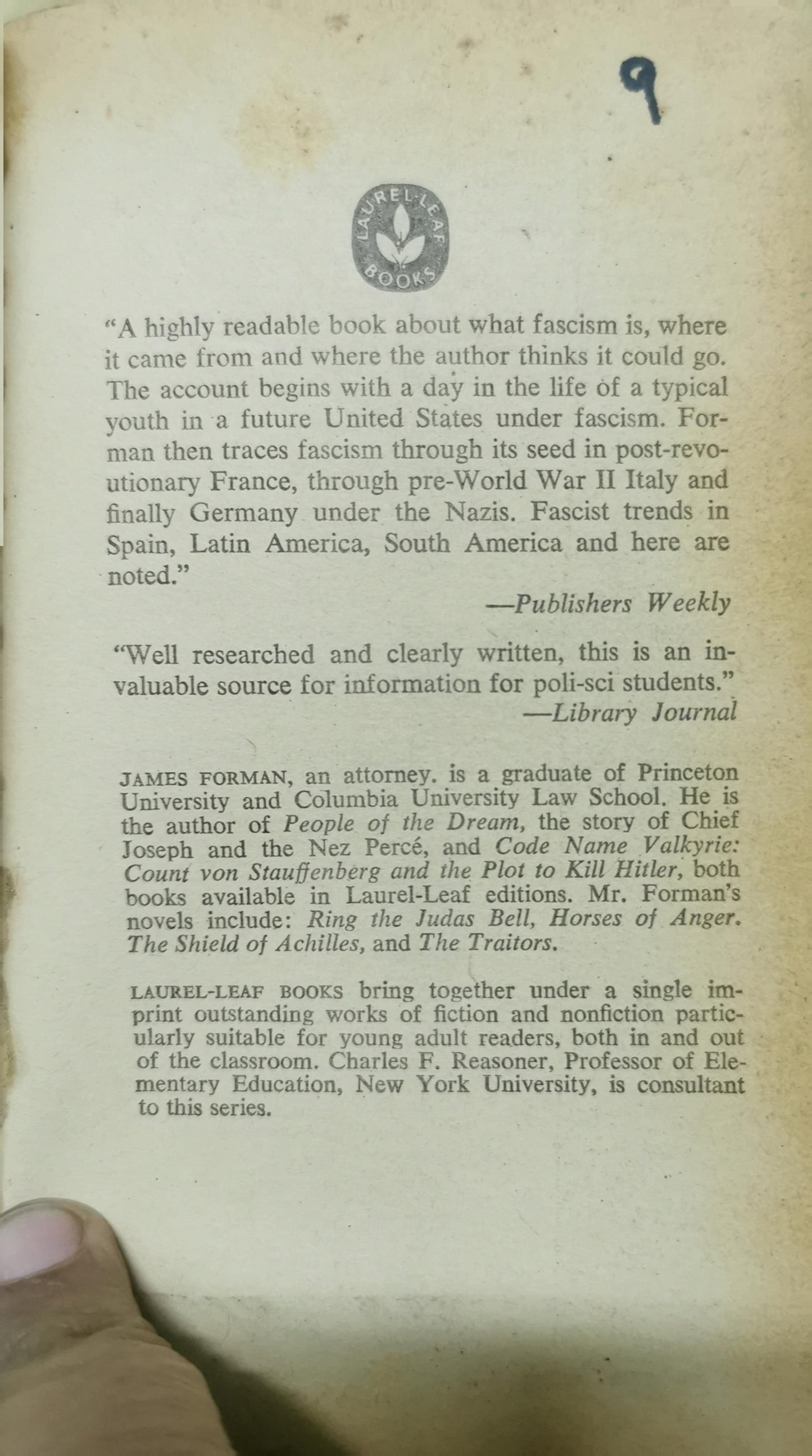 Fascism Paperback – Import, 1 September 1976 by James D. Forman (Author)