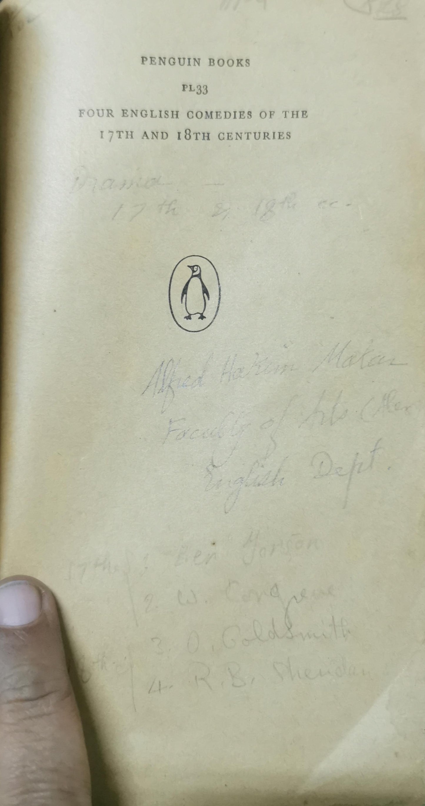 Four English Comedies (Penguin Classics Ser.) - Volpone - The Way of the World - She Stoops to Conquer - The School for Scandal - Penguin # 763 Paperback – January 1, 1950 by J. M. Morrell (Author)