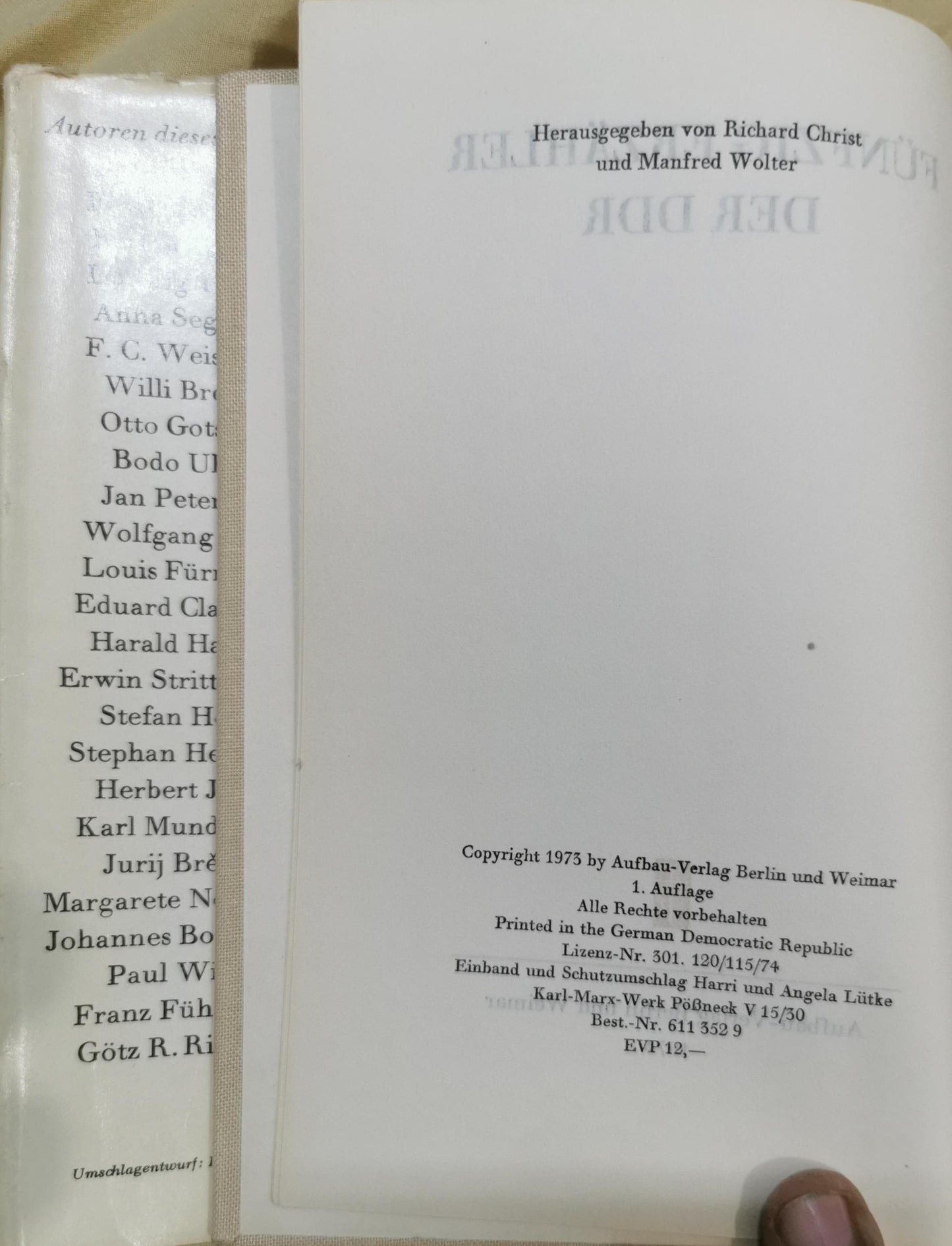 Fünfzig Erzähler der DDR Hardcover – 1 Jan. 1974 by Richard Christ (Herausgeber), Manfred Wolter (Herausgeber)