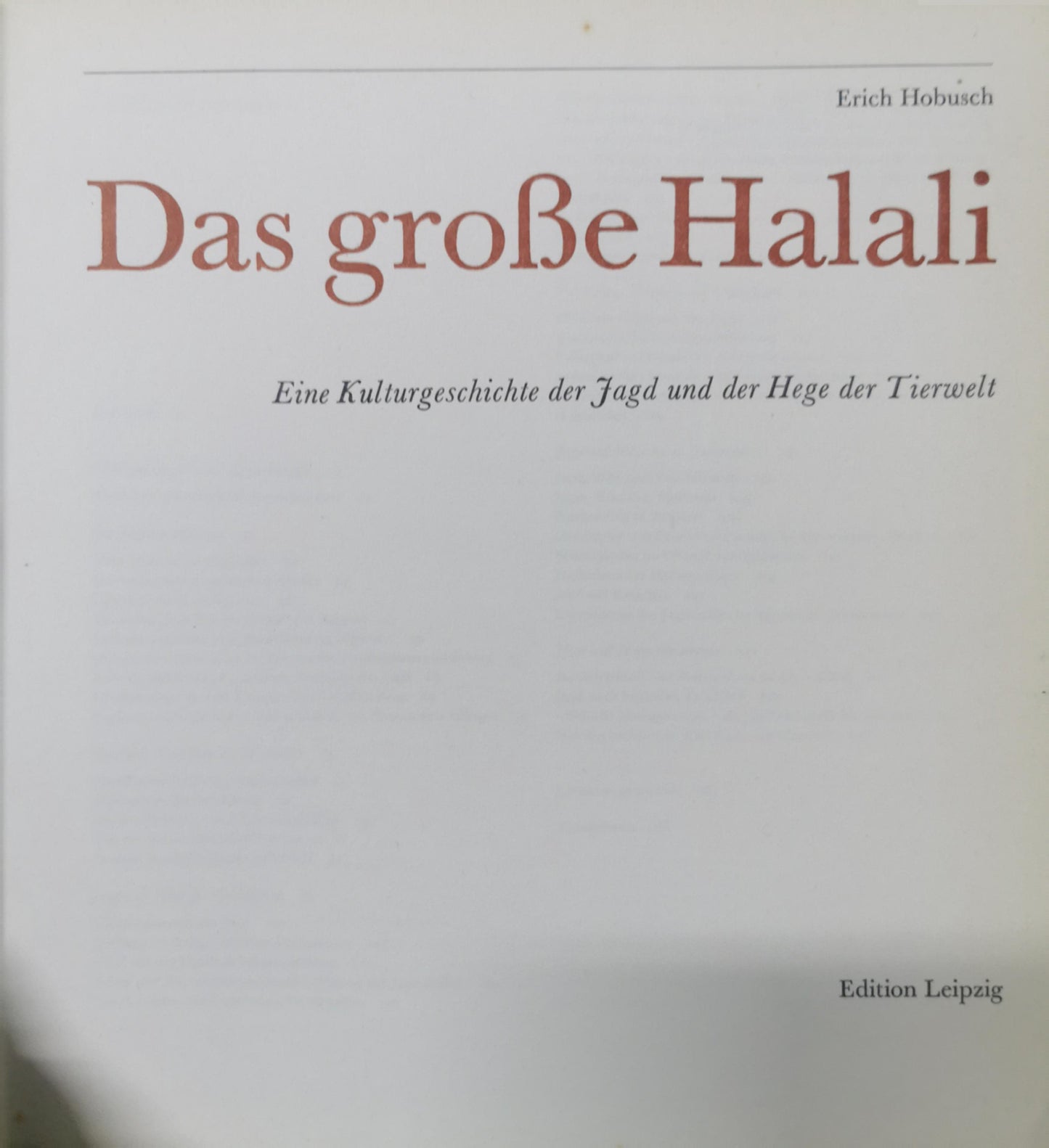 Das große Halali - Hardcover Hobusch-erich  Das große Halali