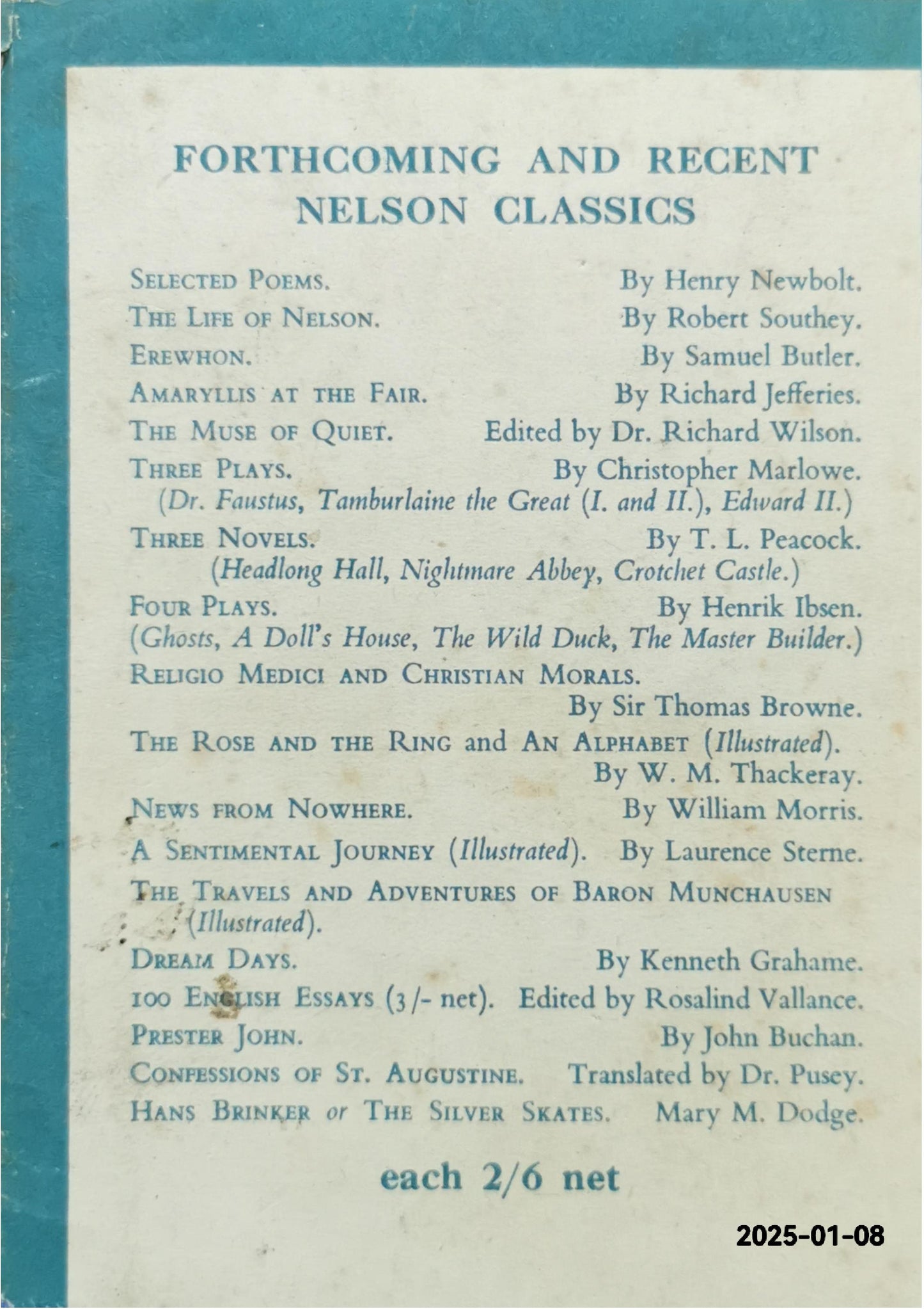 Old Curiosity Shop by Charles Dickens, New Century Library c1910, Thomas Nelson & Sons